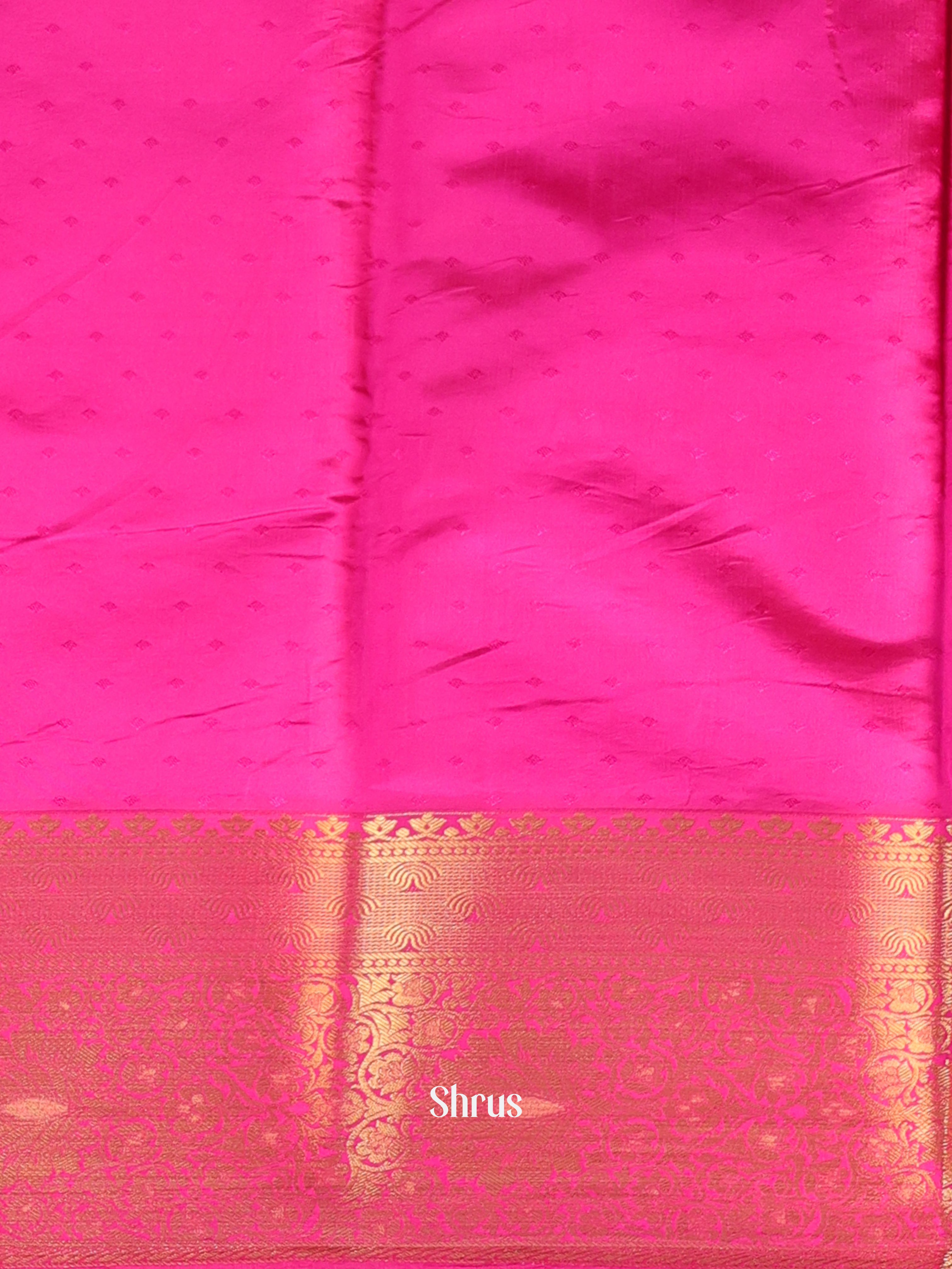 Orange & Pink - Printed Silk Saree