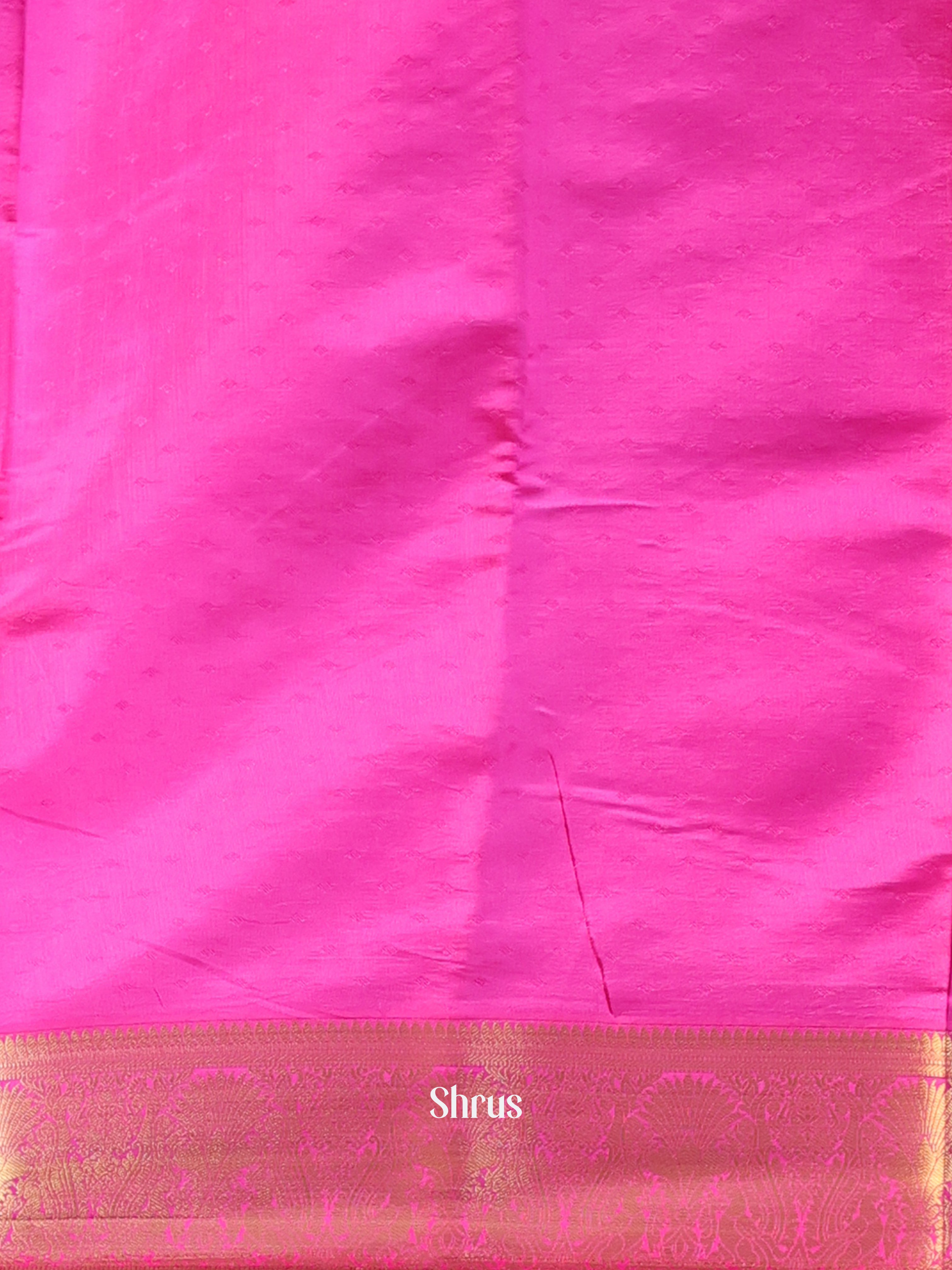 Pink - Printed Silk Saree