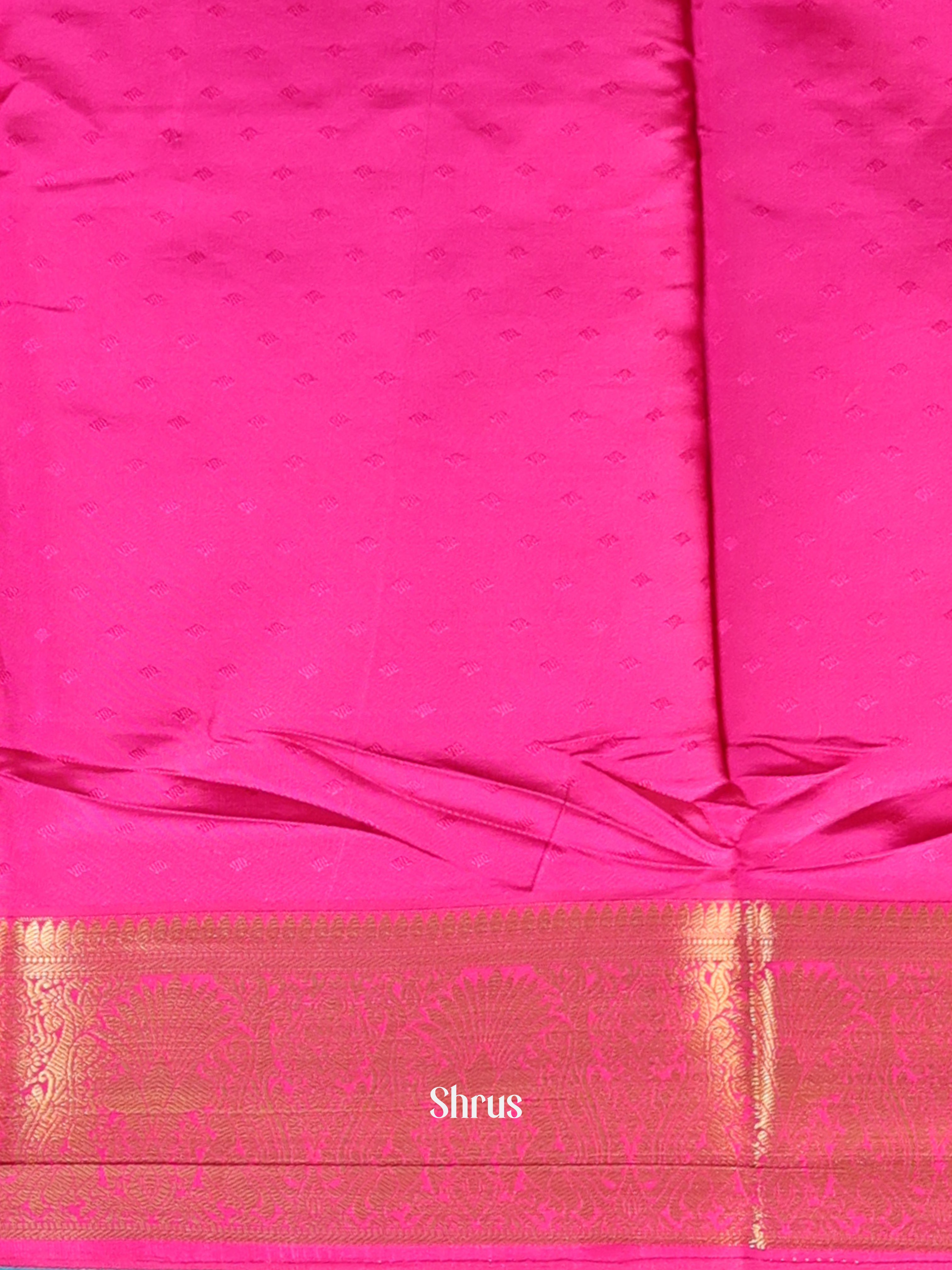 Brick & Pink - Printed Silk Saree