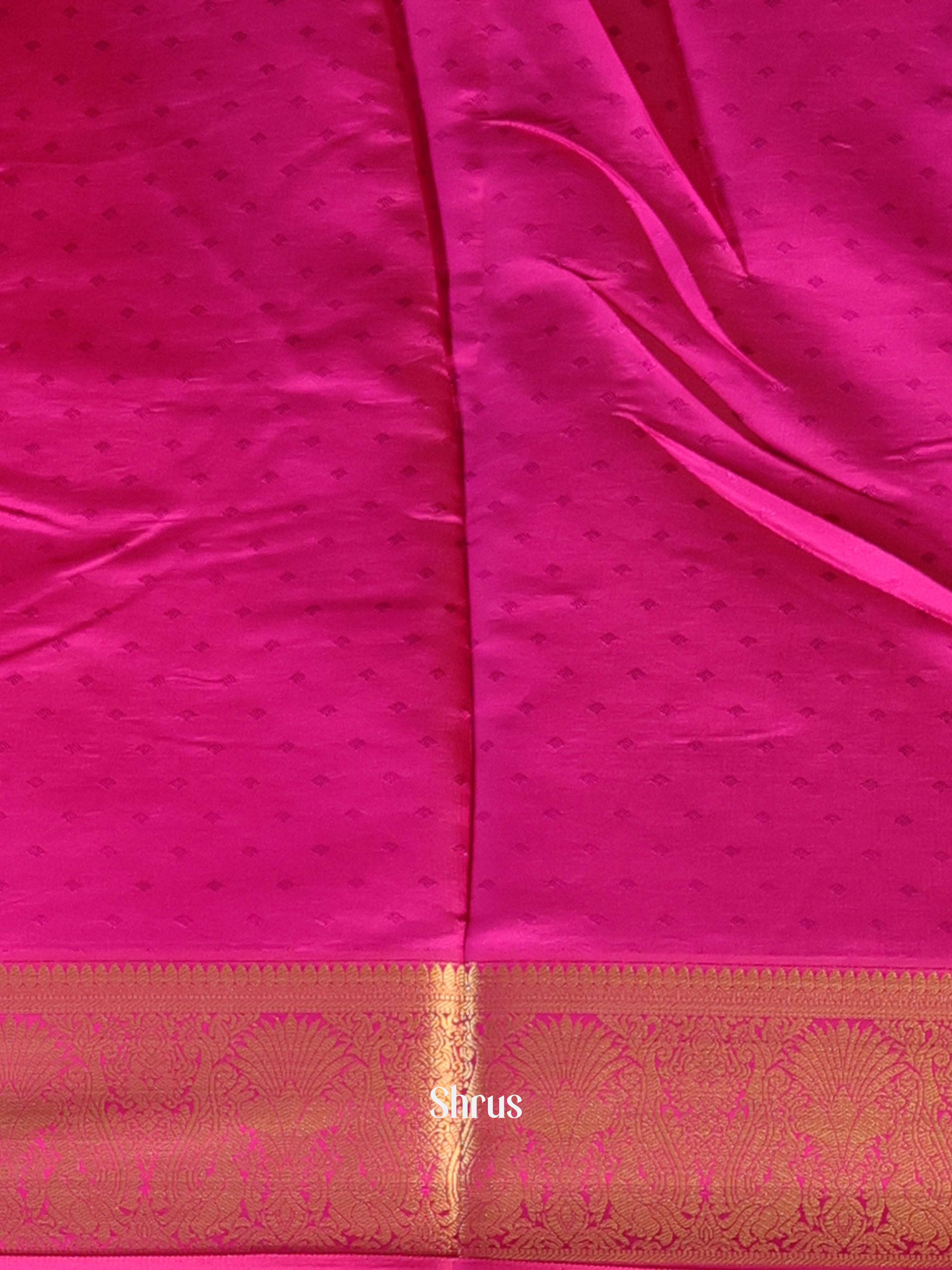 Pink - Printed Silk Saree