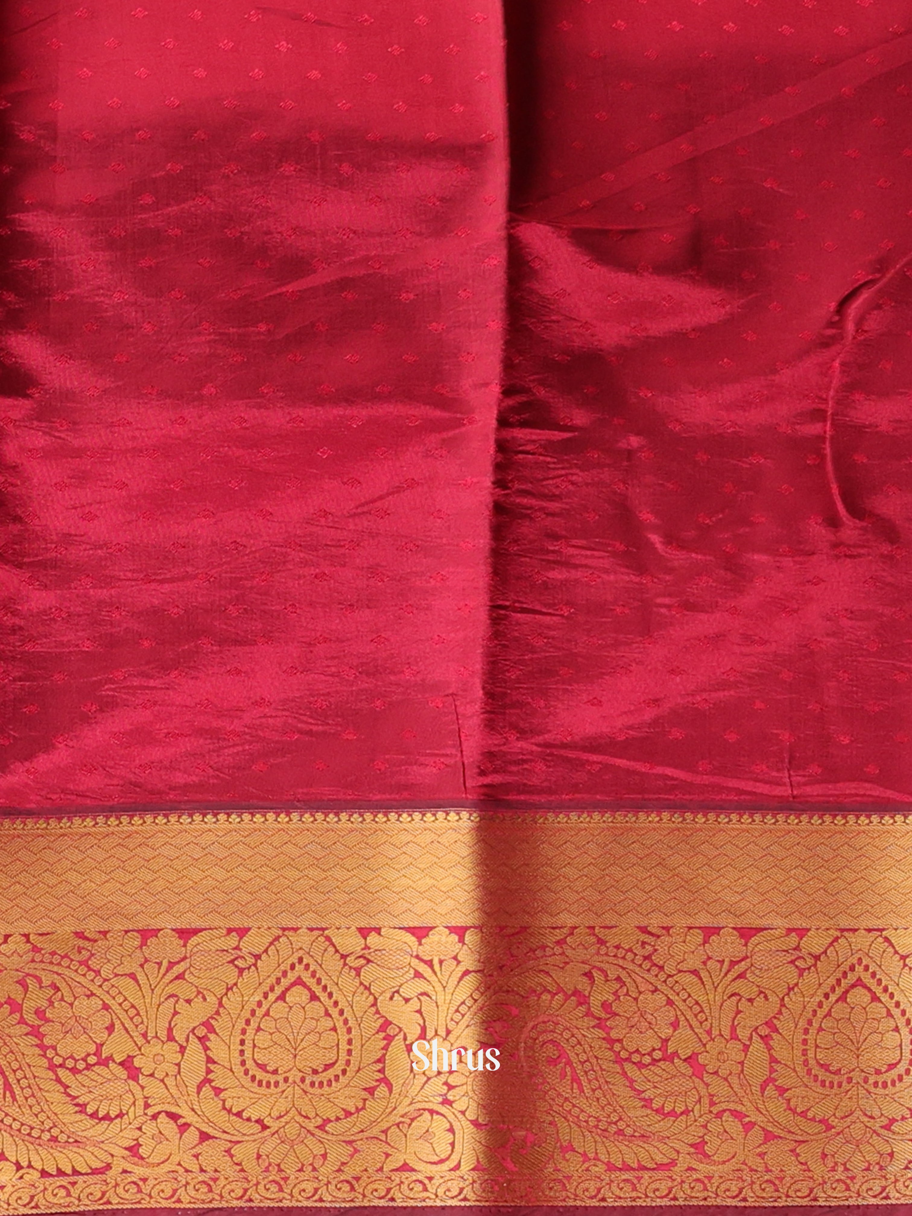 Brown & Maroon - Printed Silk Saree