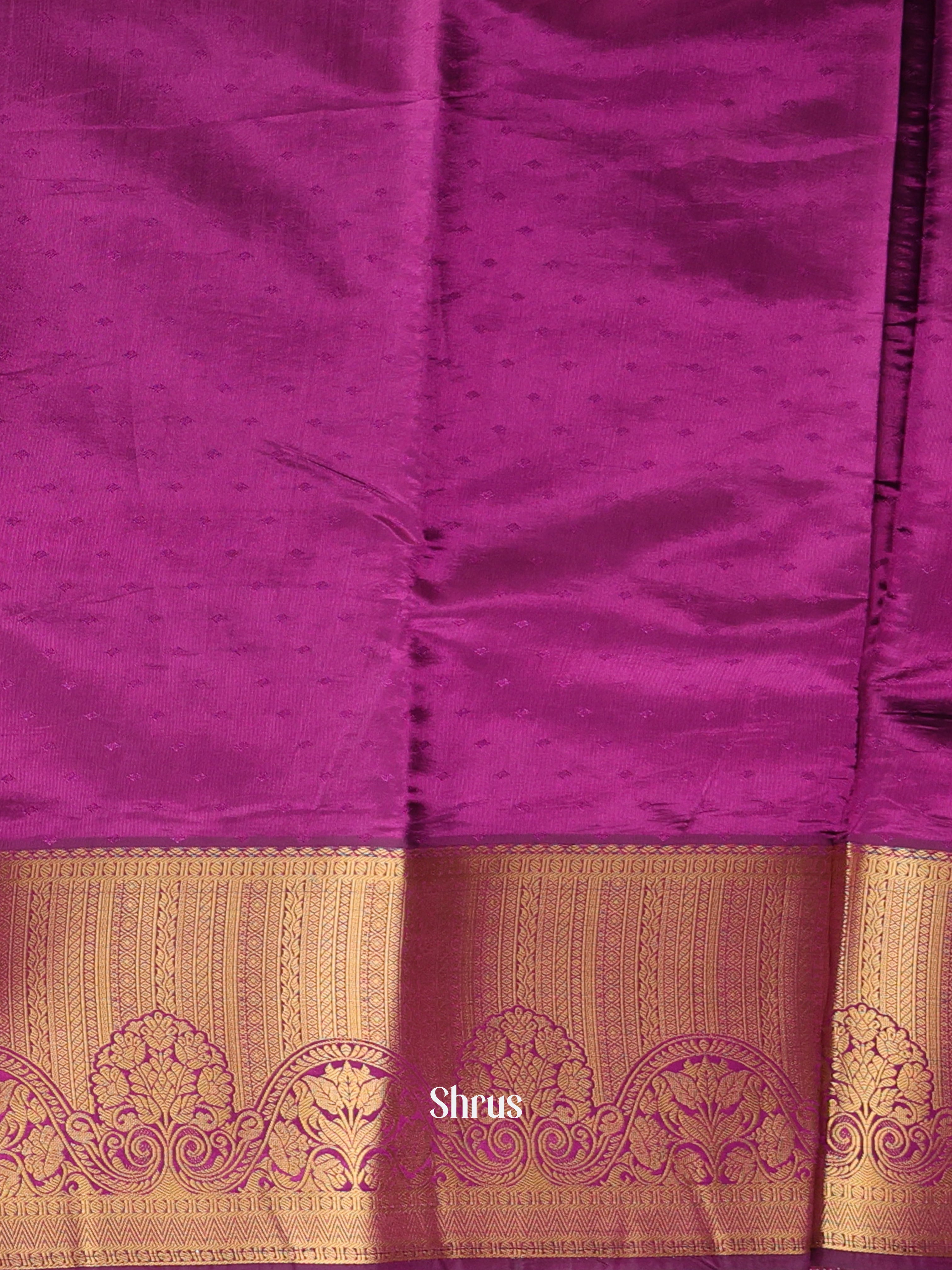 Blue & Purple - Printed Silk Saree