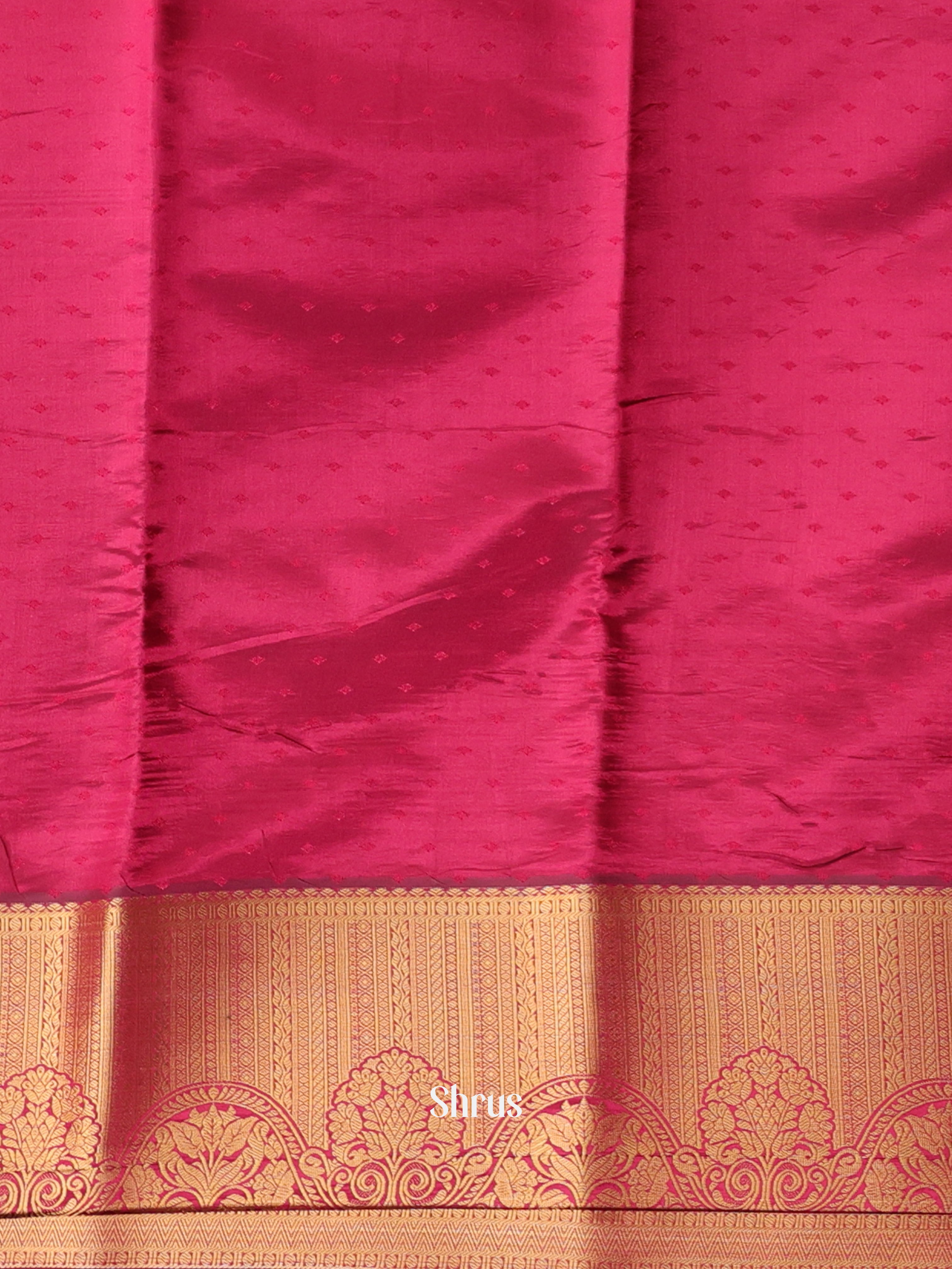 Brown & Maroon - Printed Silk Saree