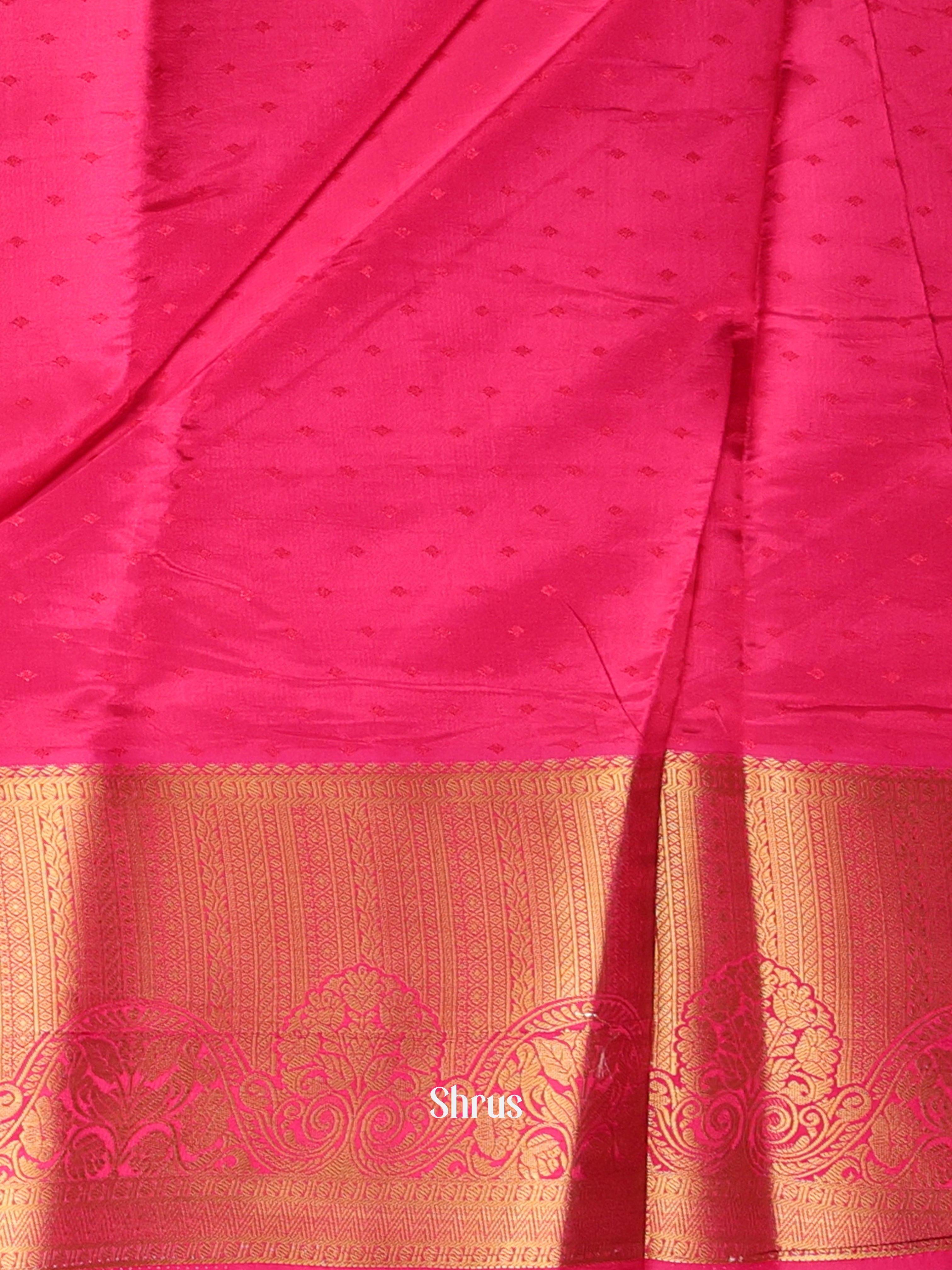 Green & Maroon - Printed Silk Saree