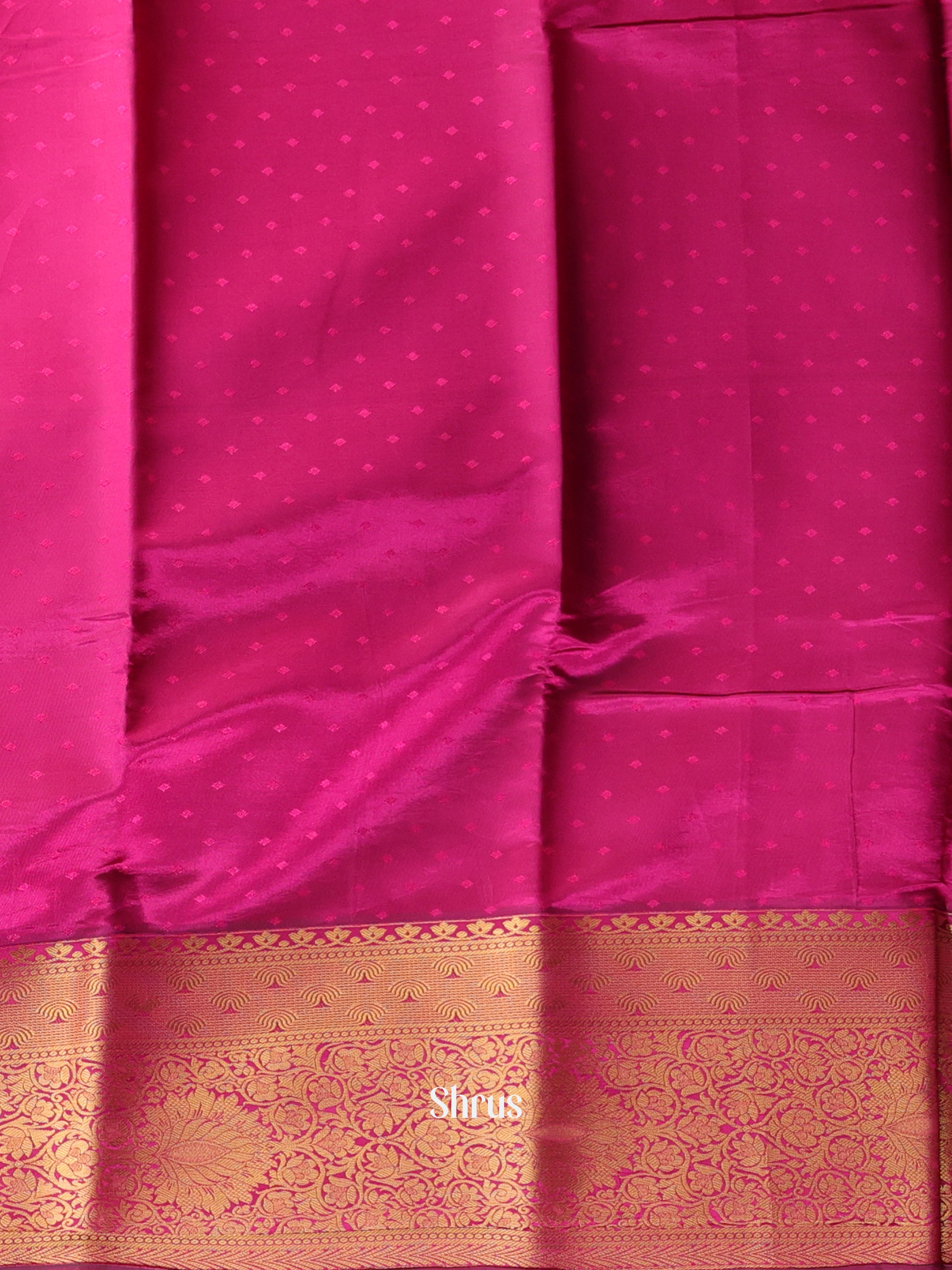 Brown & Purple - Printed Silk Saree