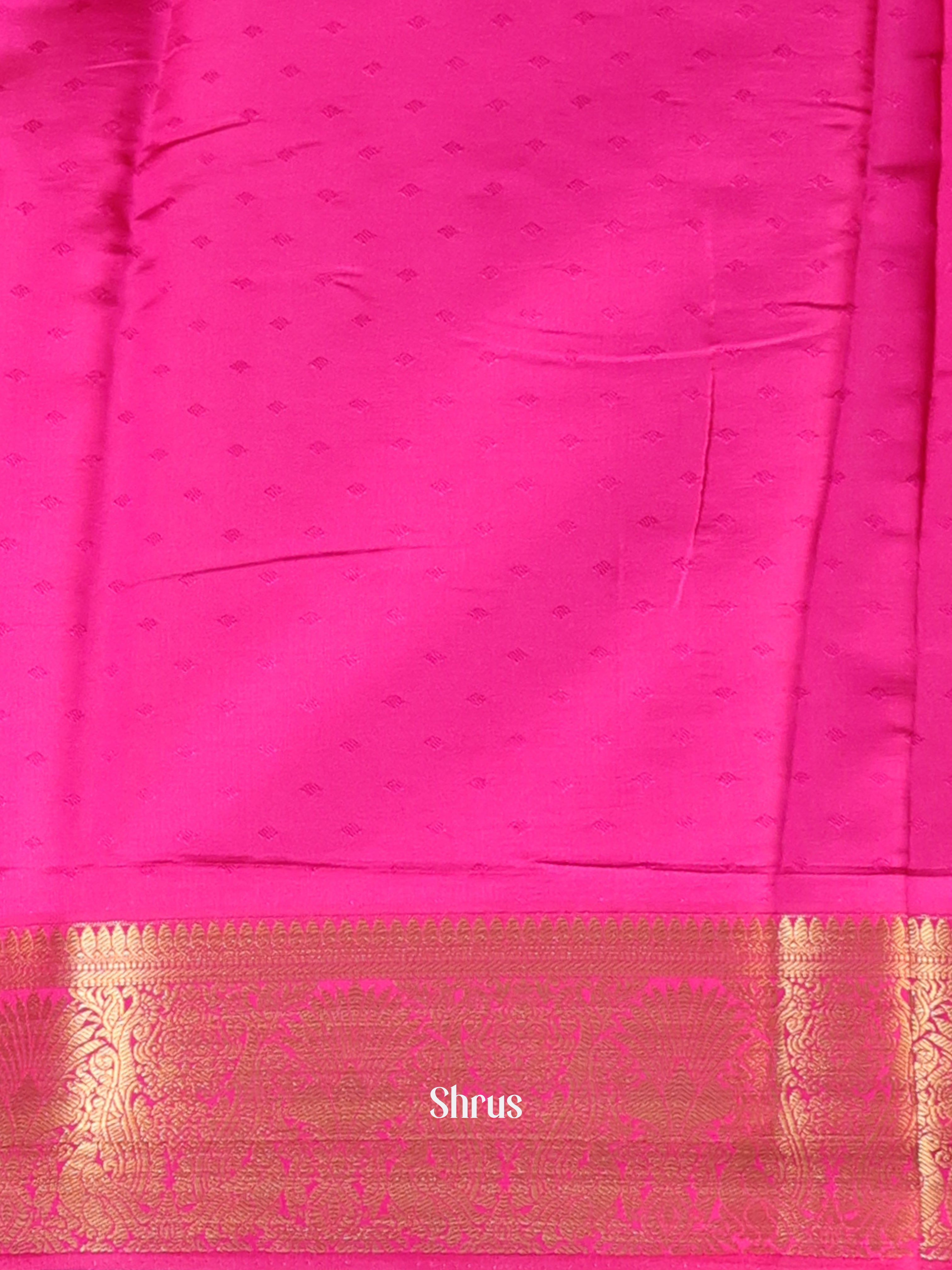 Pink - Printed Silk Saree