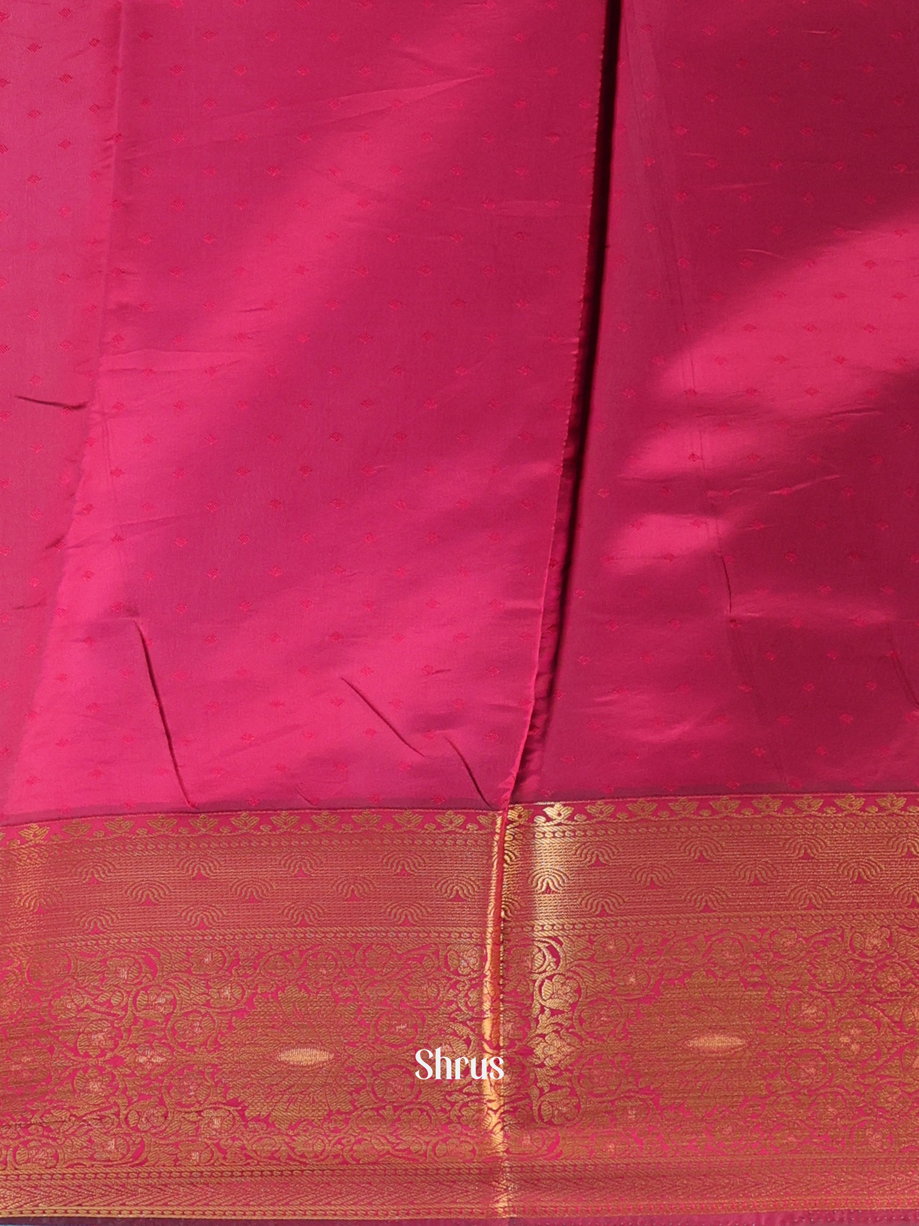 Brown & Maroon - Printed Silk Saree