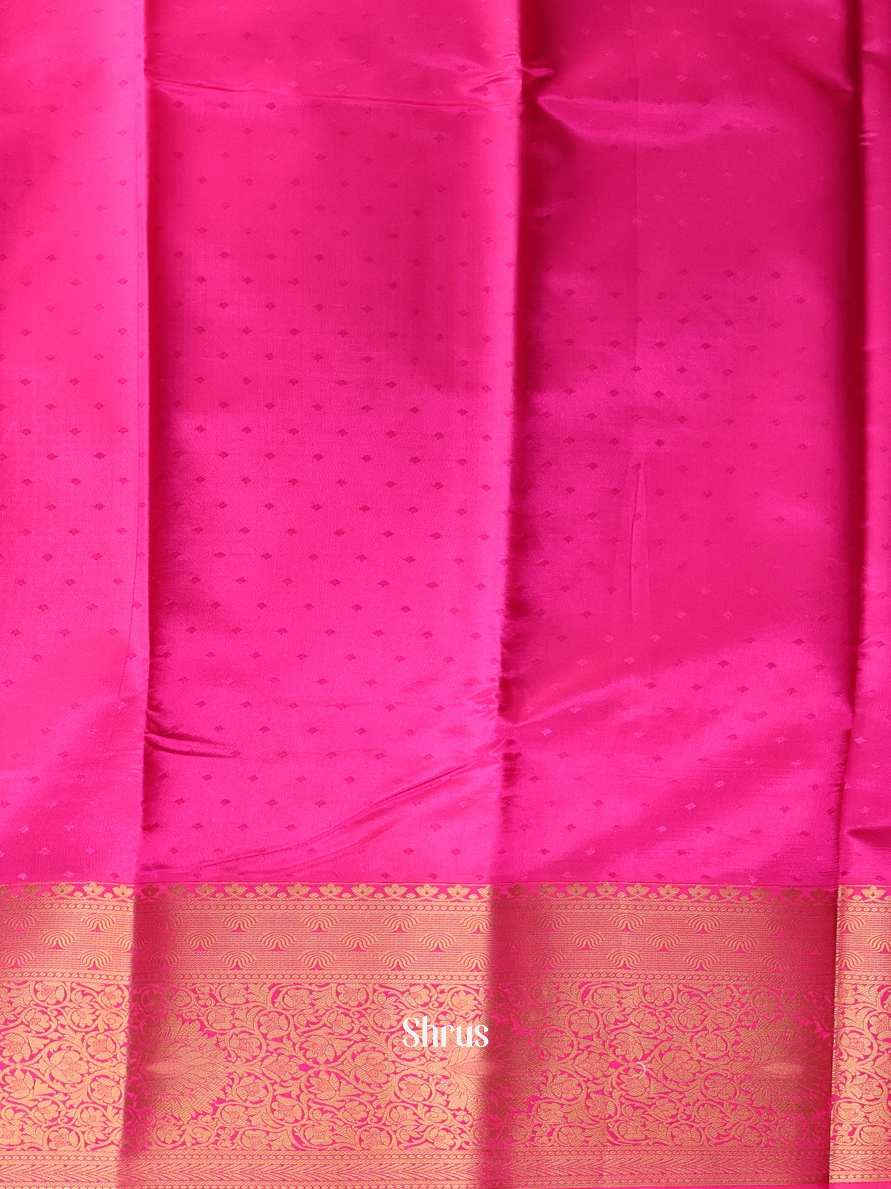 Rust & Majenta - Printed Silk Saree