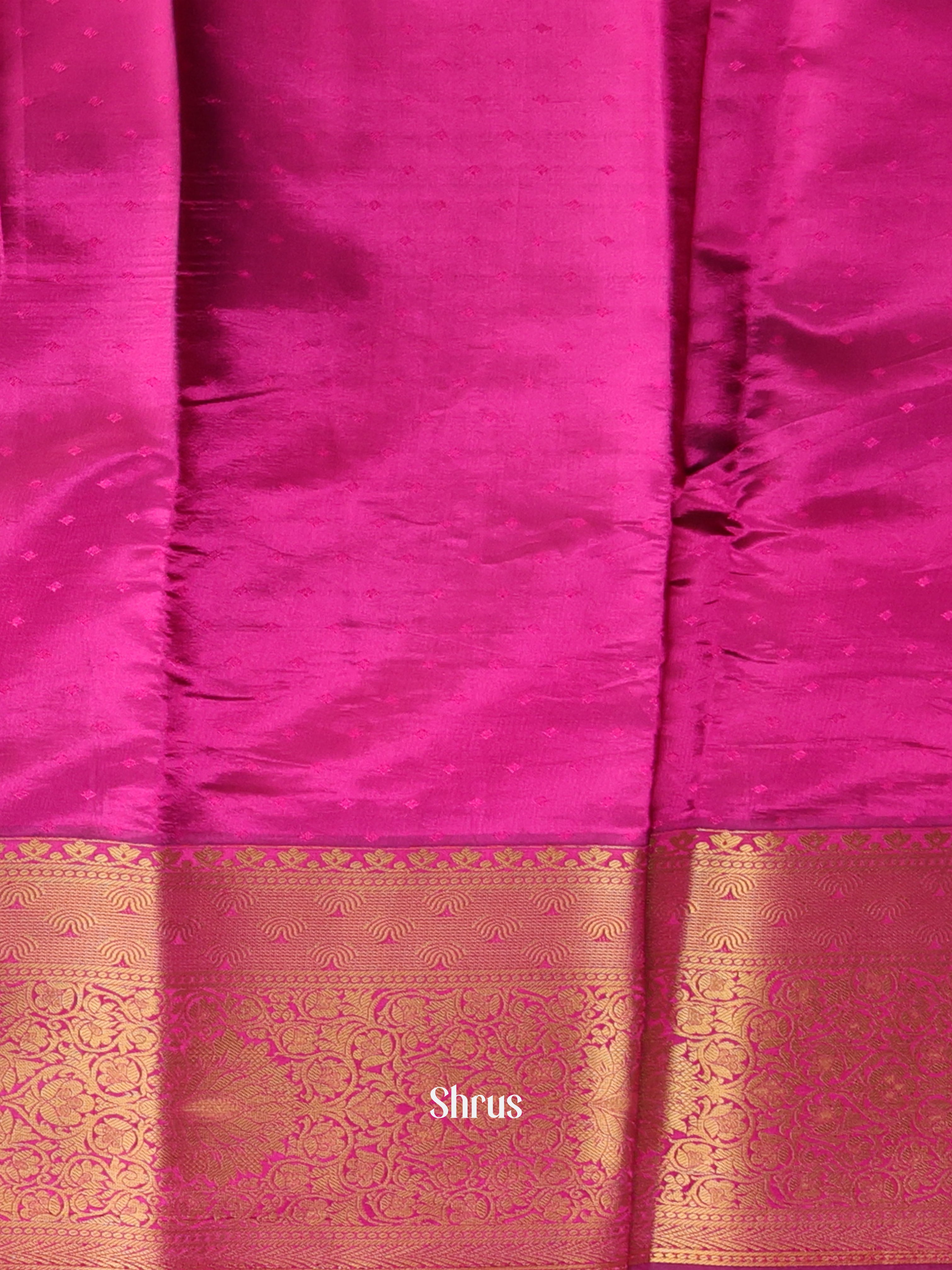 Green & Majenta - Printed Silk Saree