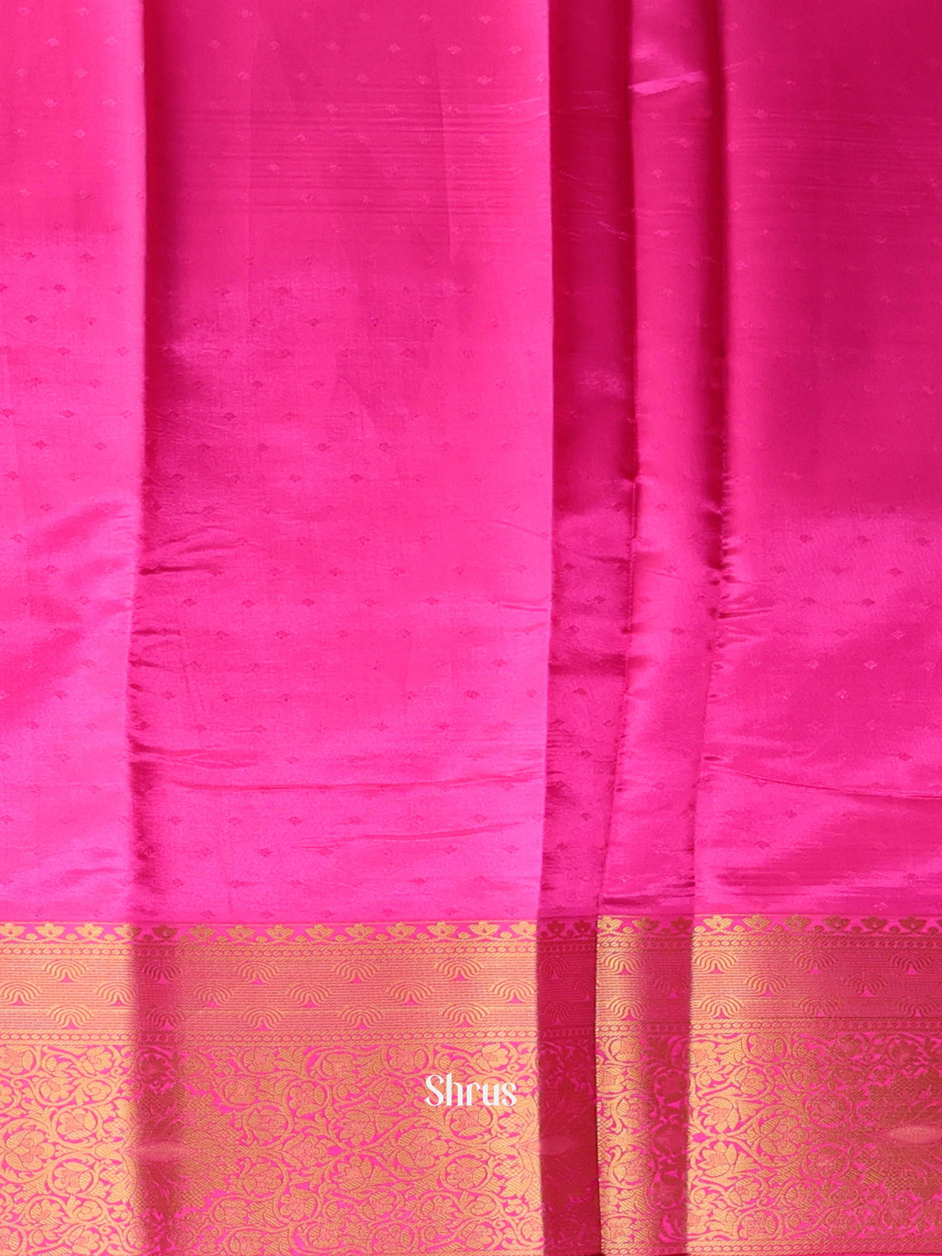 Pink- Printed Silk Saree