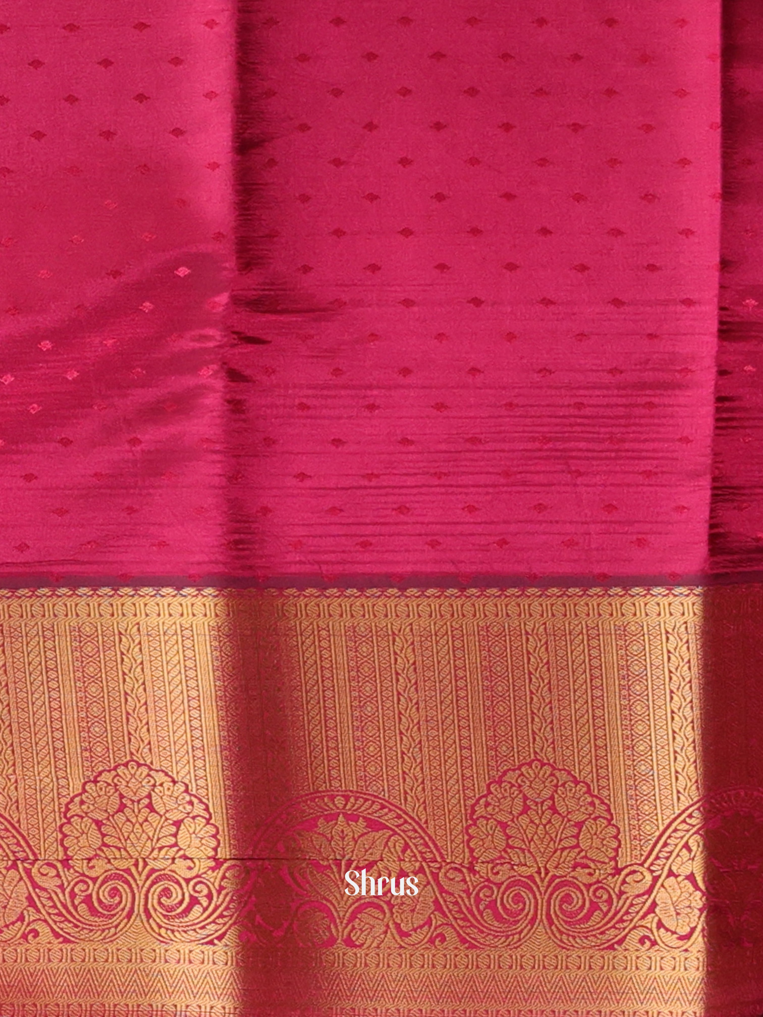 Brown & Maroon - Printed Silk Saree