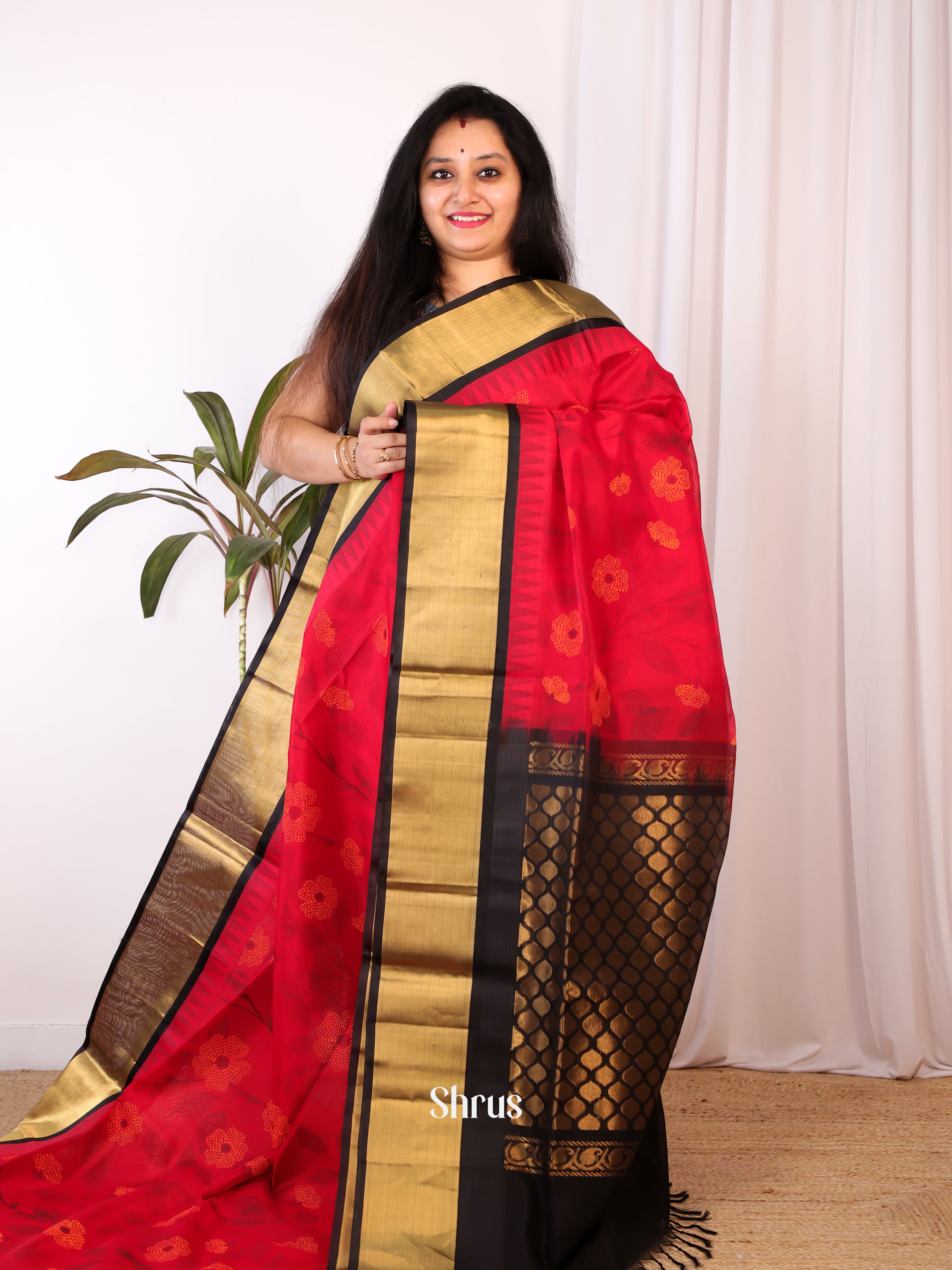 Red & Black - Hindolam Saree