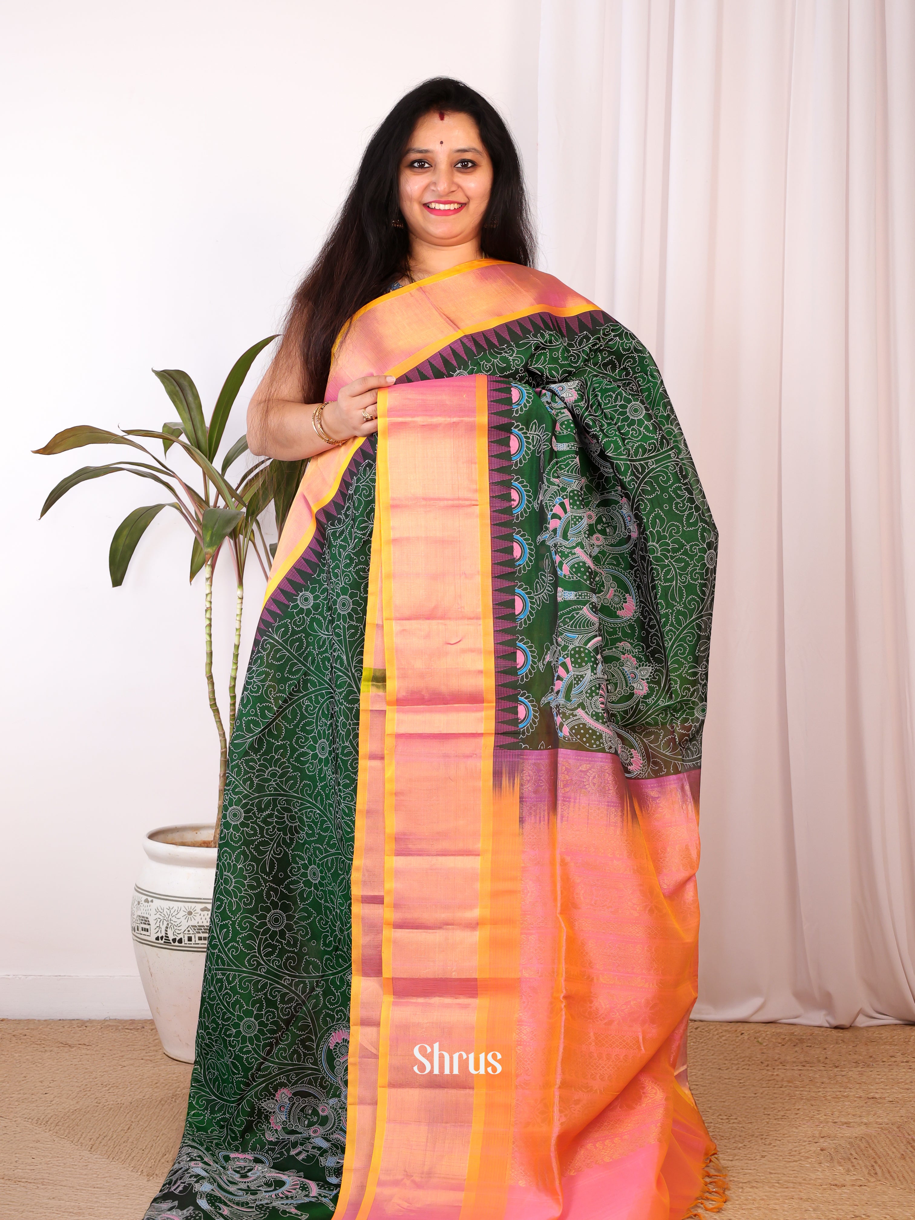 Green & Peach - Hindolam Saree