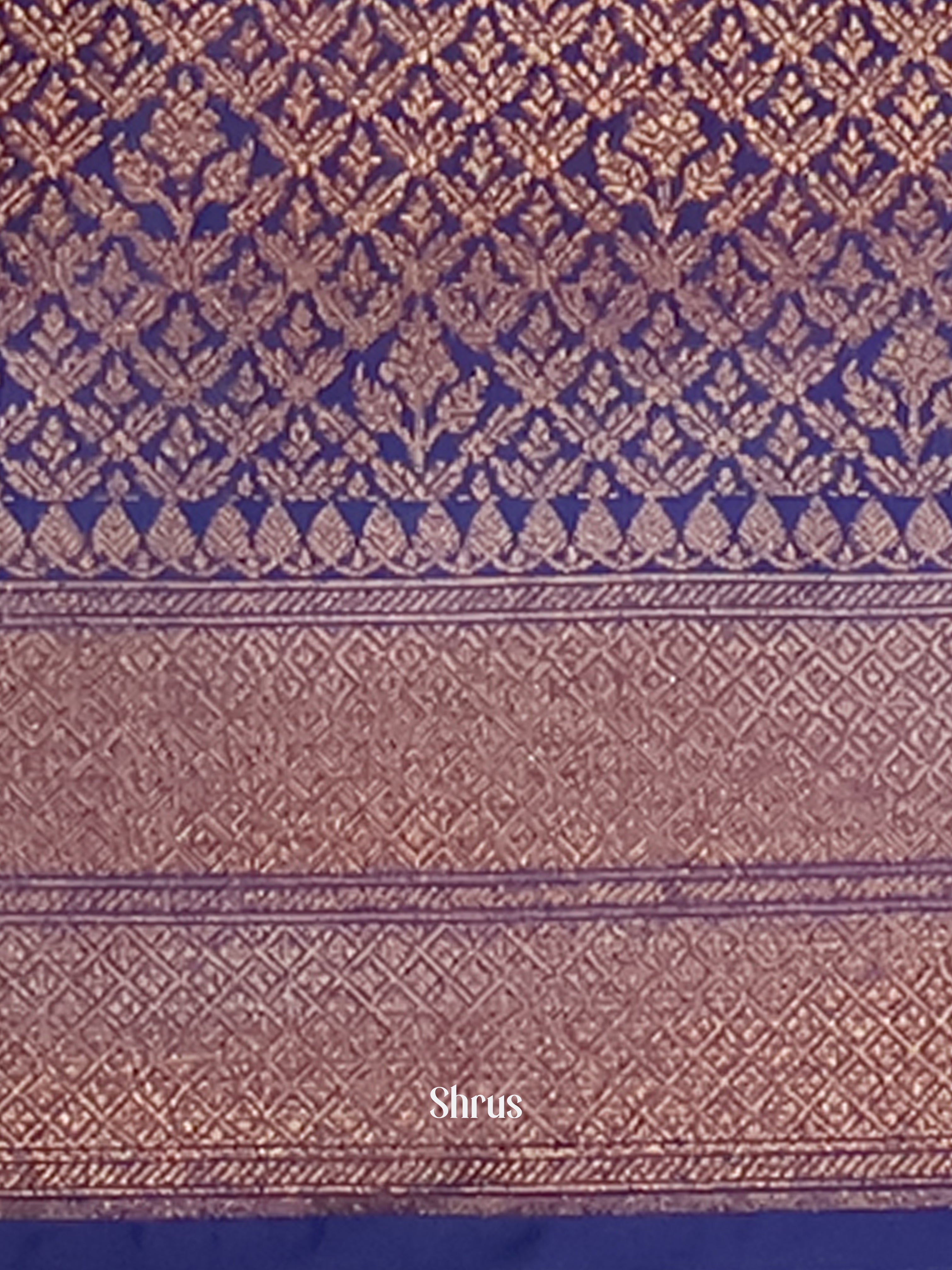 Blue - Semi Banarasi Saree