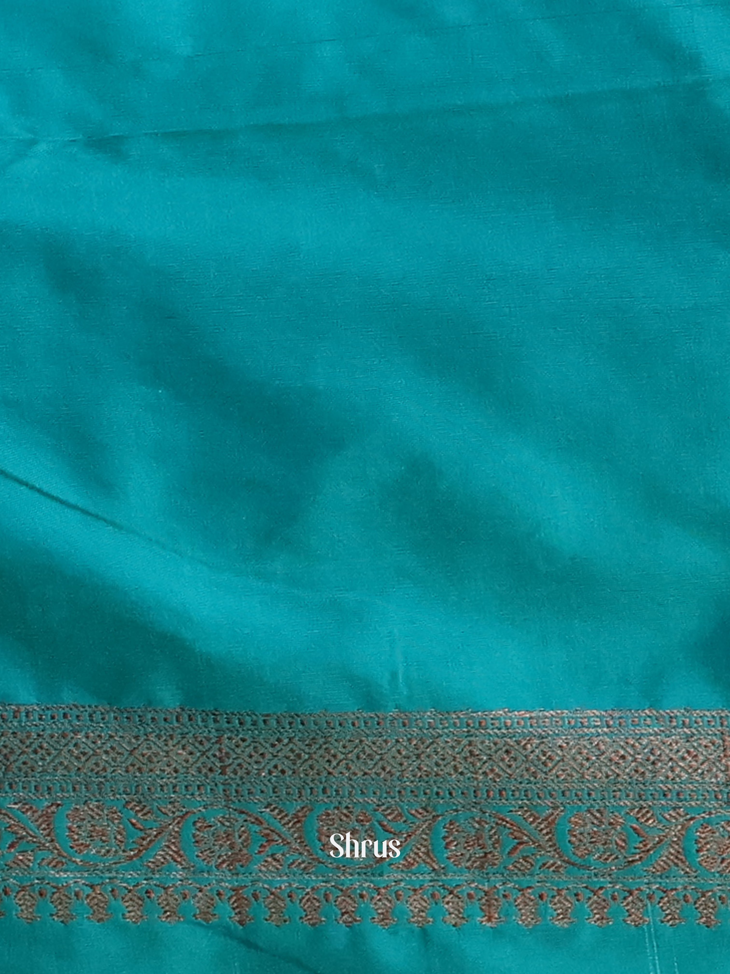 teal - Semi Banarasi Saree