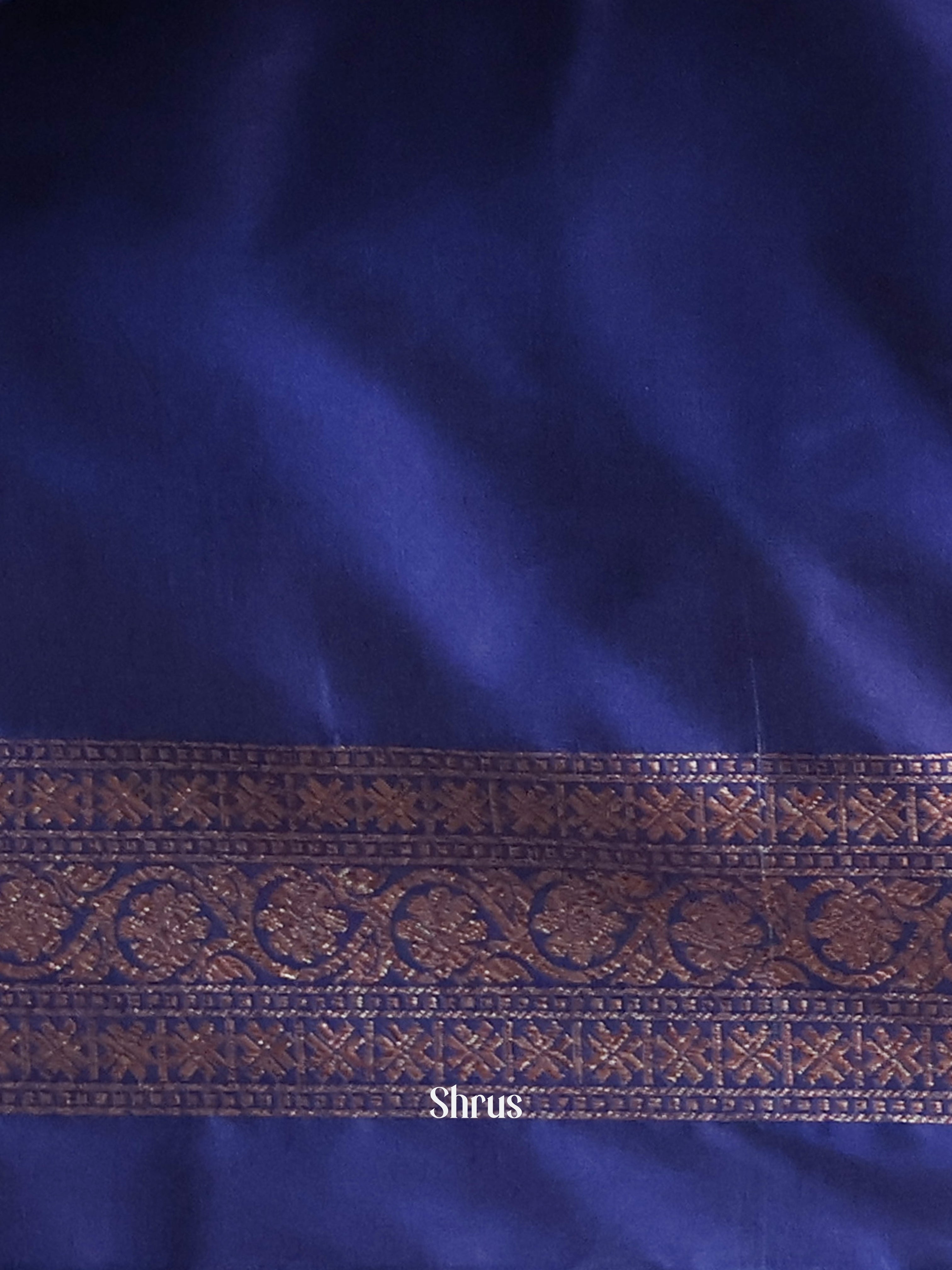 Blue - Semi Banarasi Saree