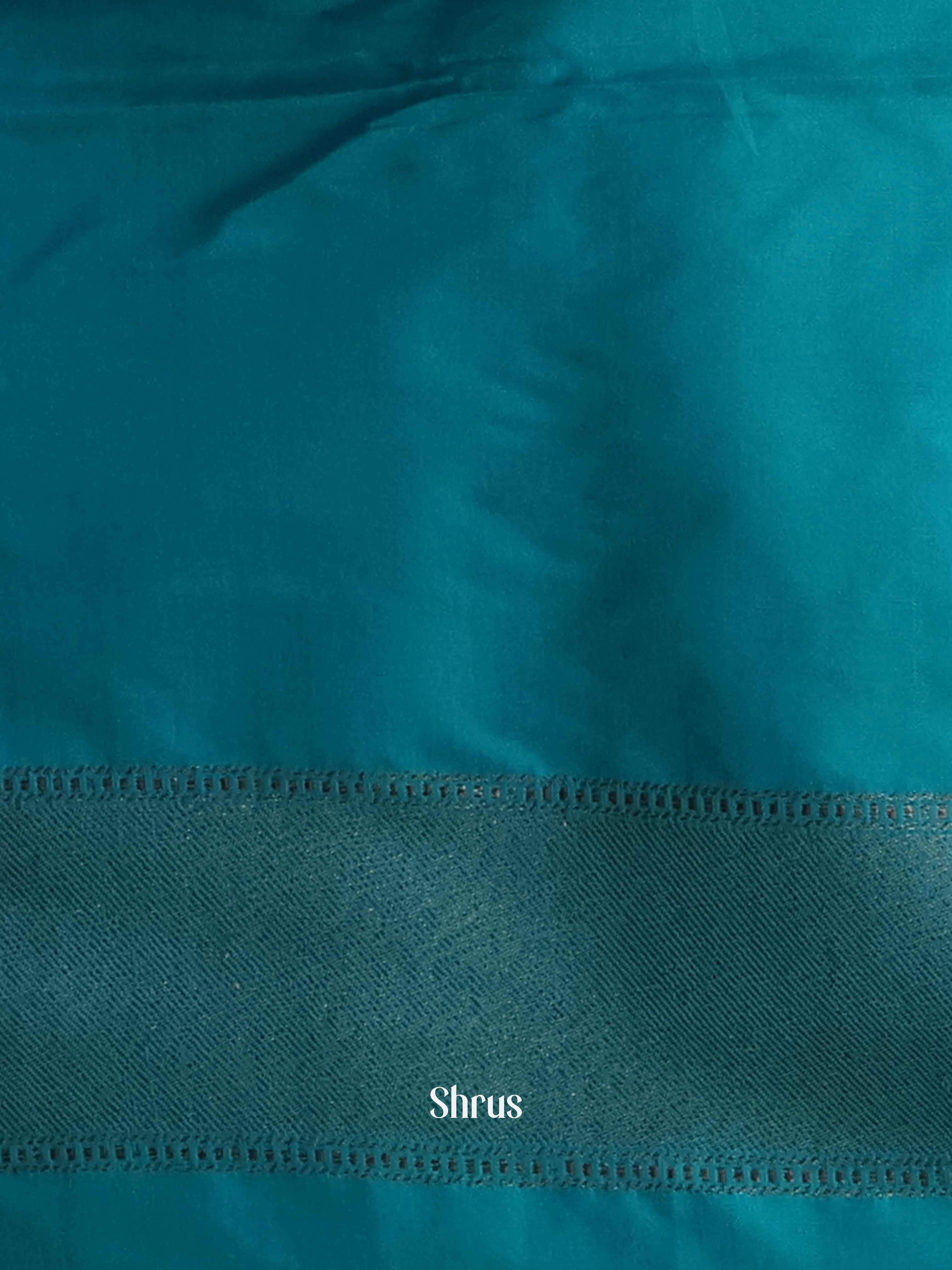 Teal - Semi Banarasi Saree