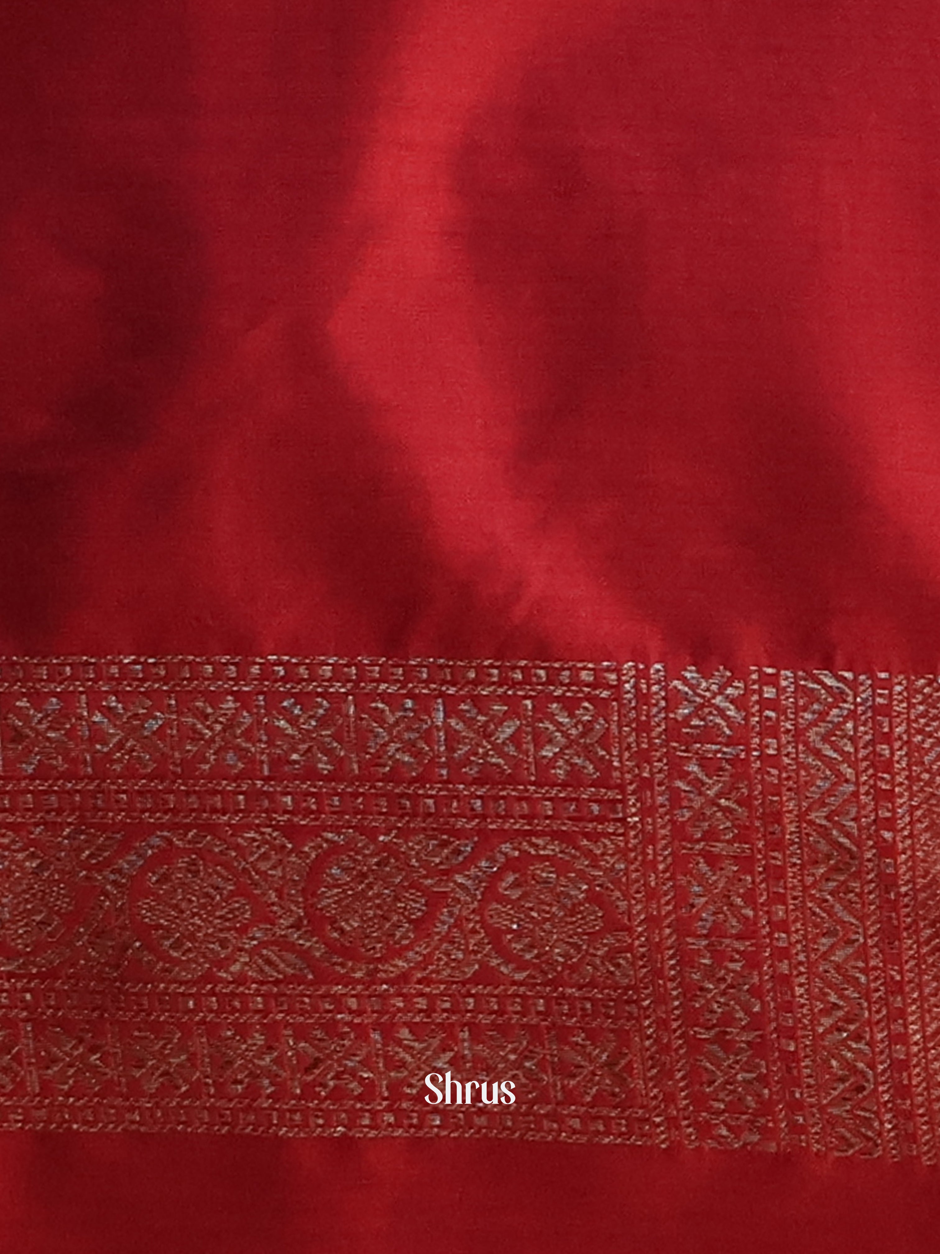 Red - Semi Banarasi Saree