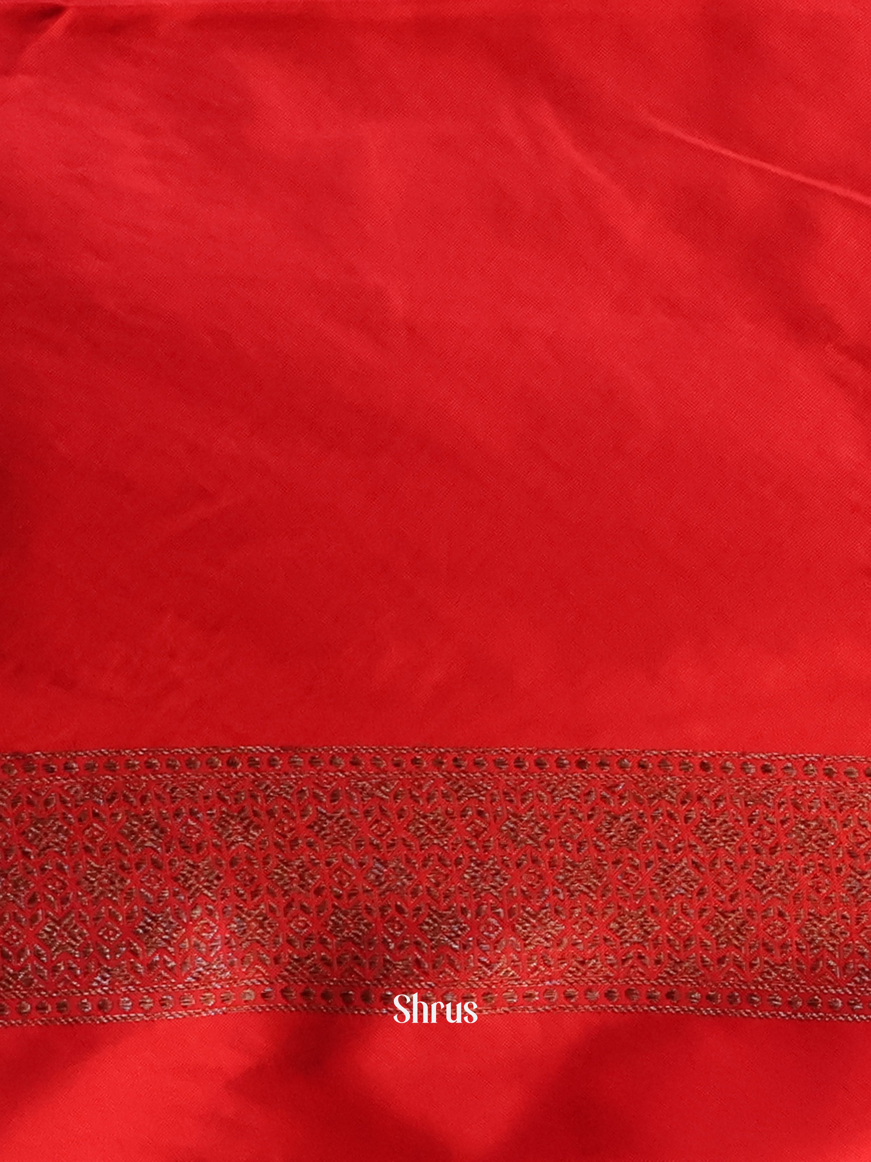 Red - Semi Banarasi Saree