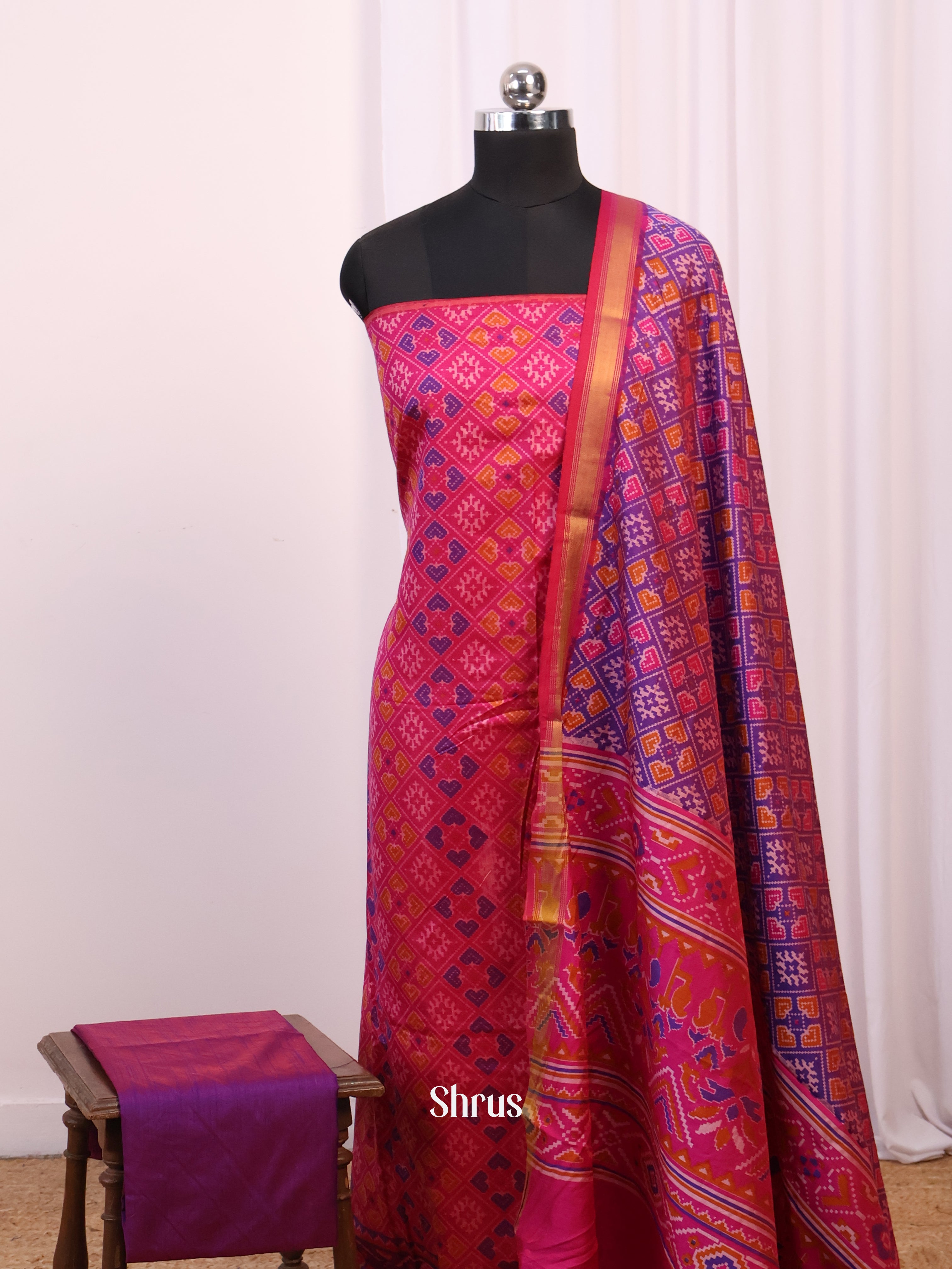 Pink & Purple - semi patola salwar