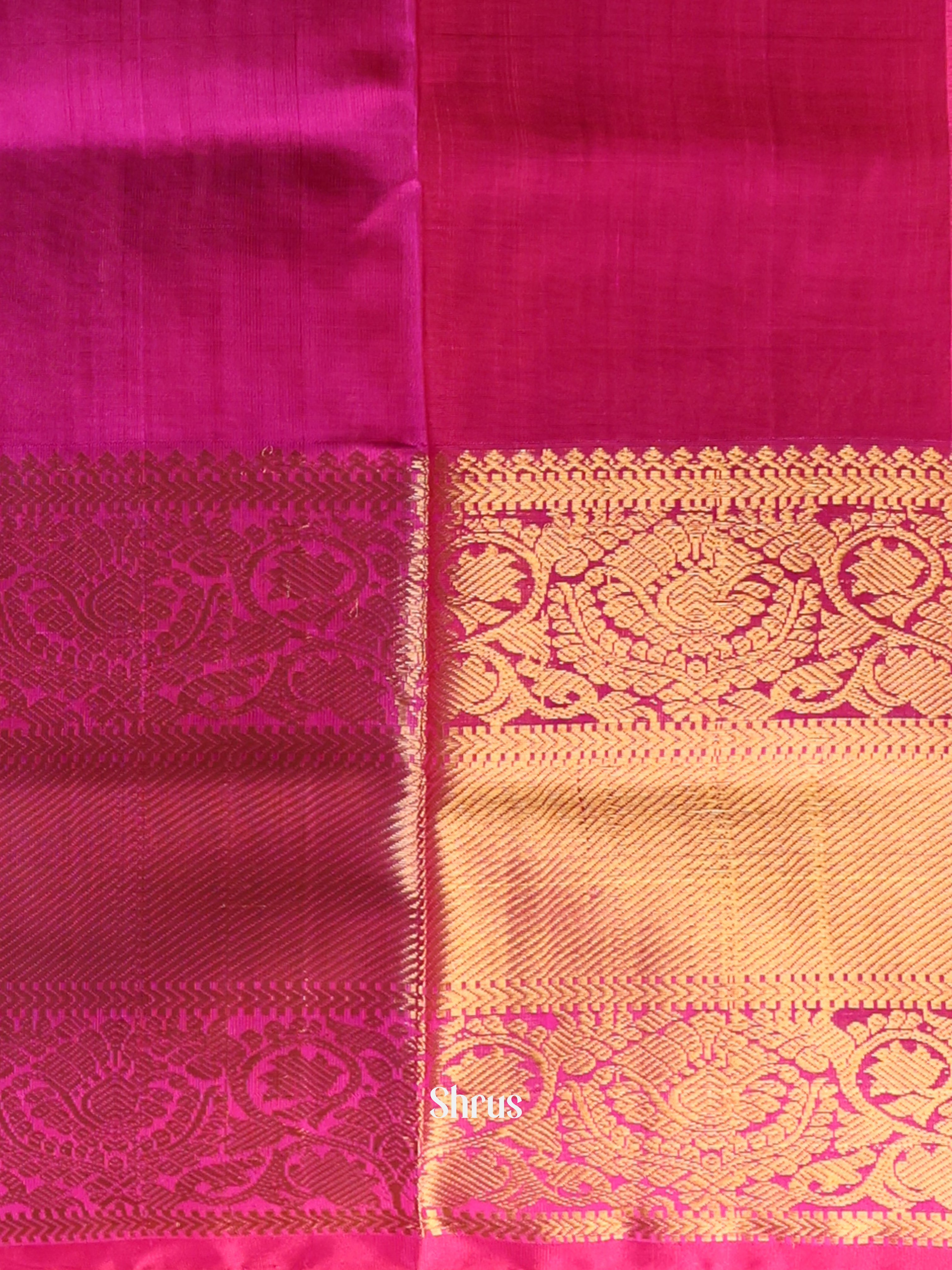 Orange & Pink - Uppada silk Saree