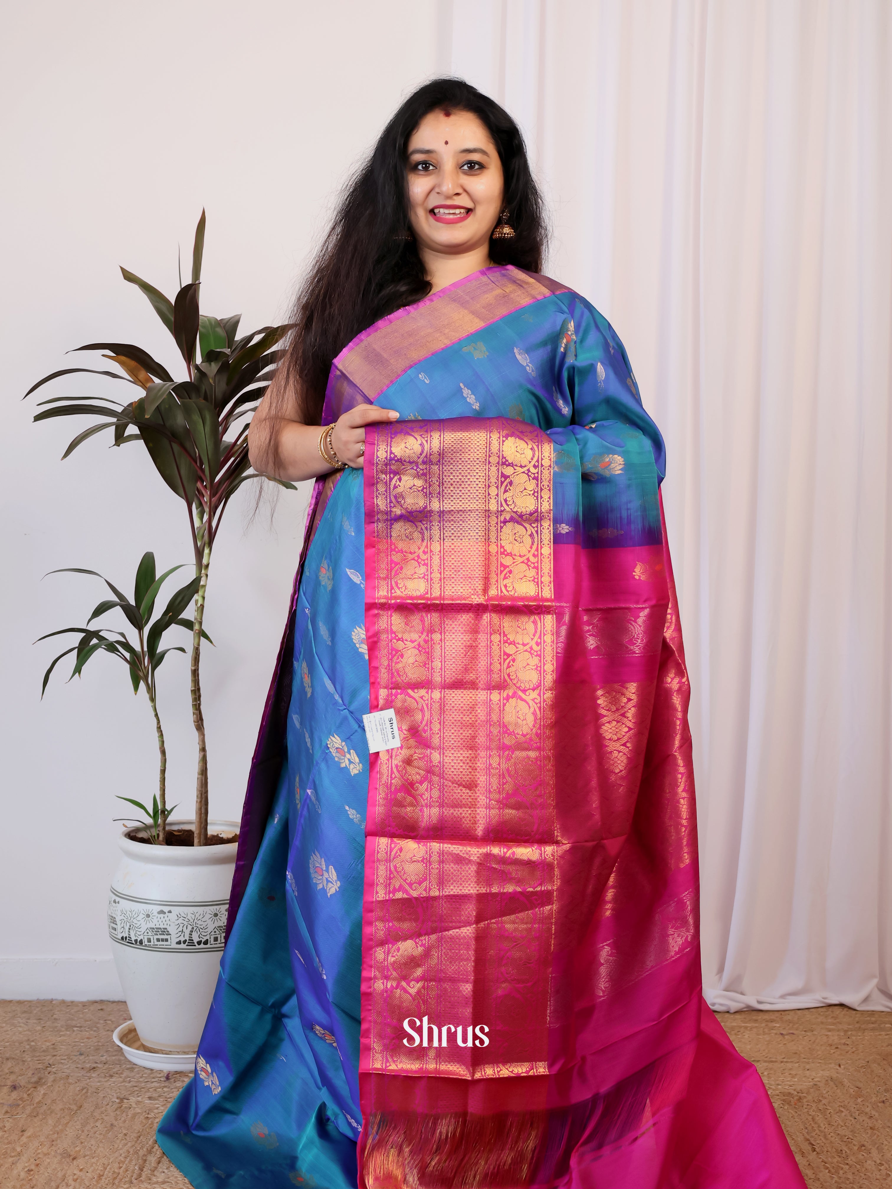 Blue & Purple - Uppada silk Saree