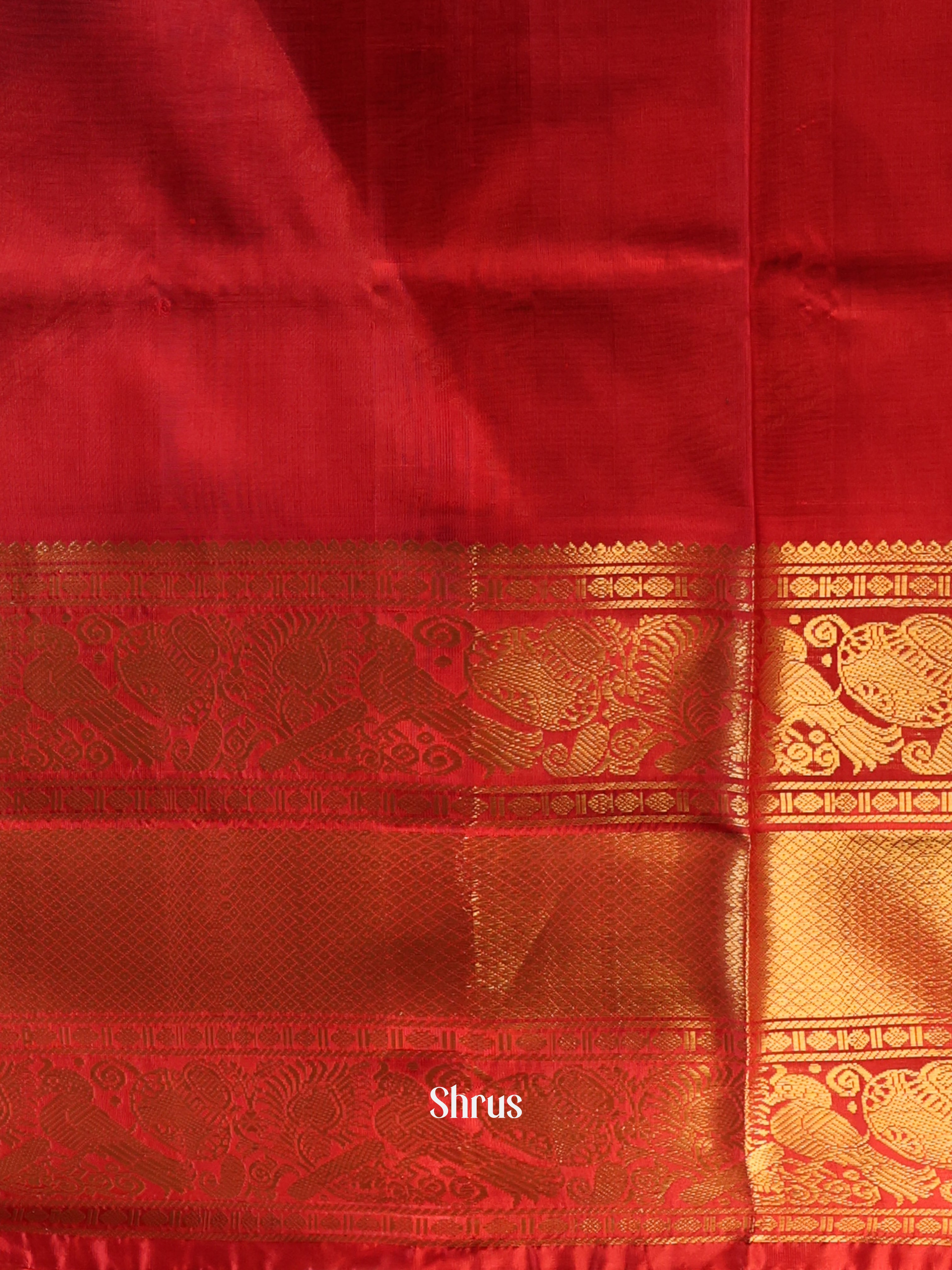 Grey & Red- Uppada silk Saree