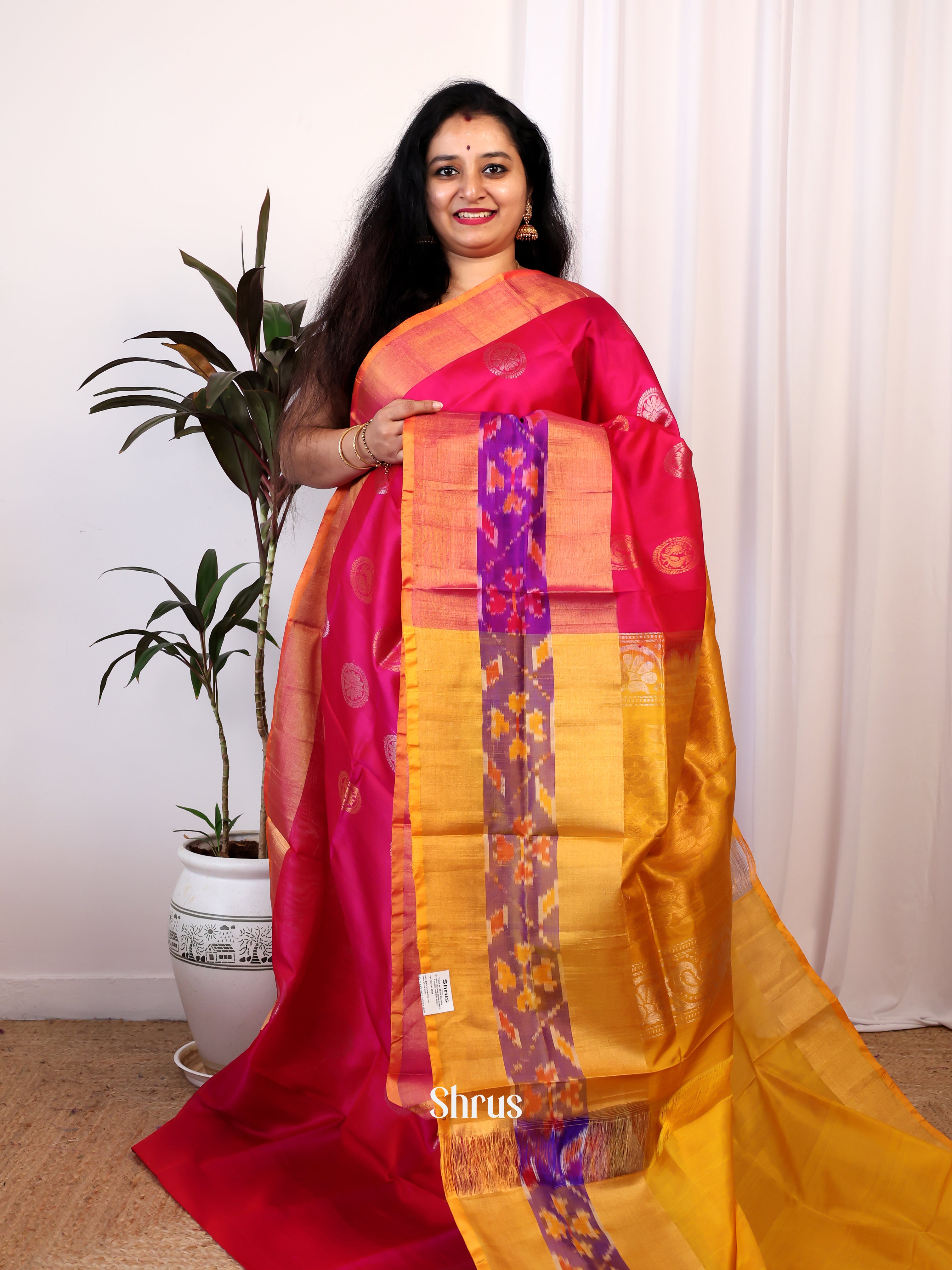 Red & Mustard - Uppada silk Saree