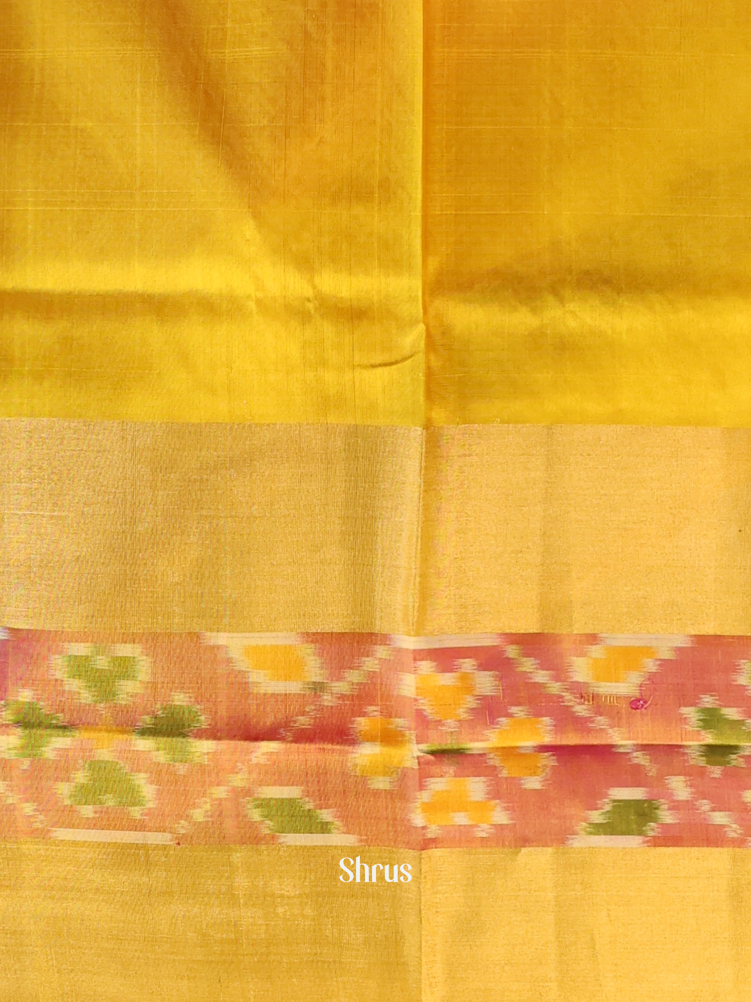 Pink & Mustard- Uppada silk Saree