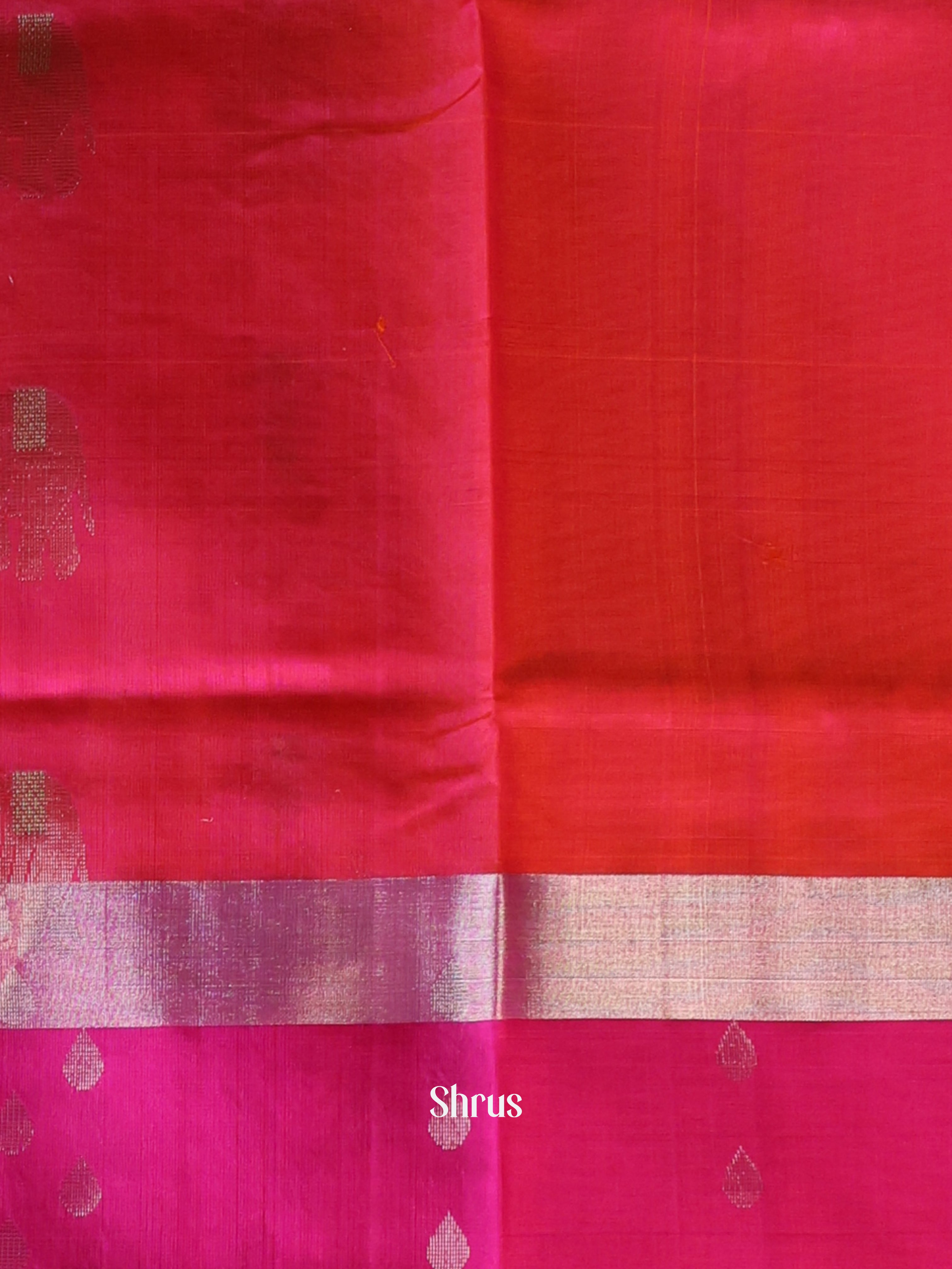 Orange & Pink - Uppada silk Saree