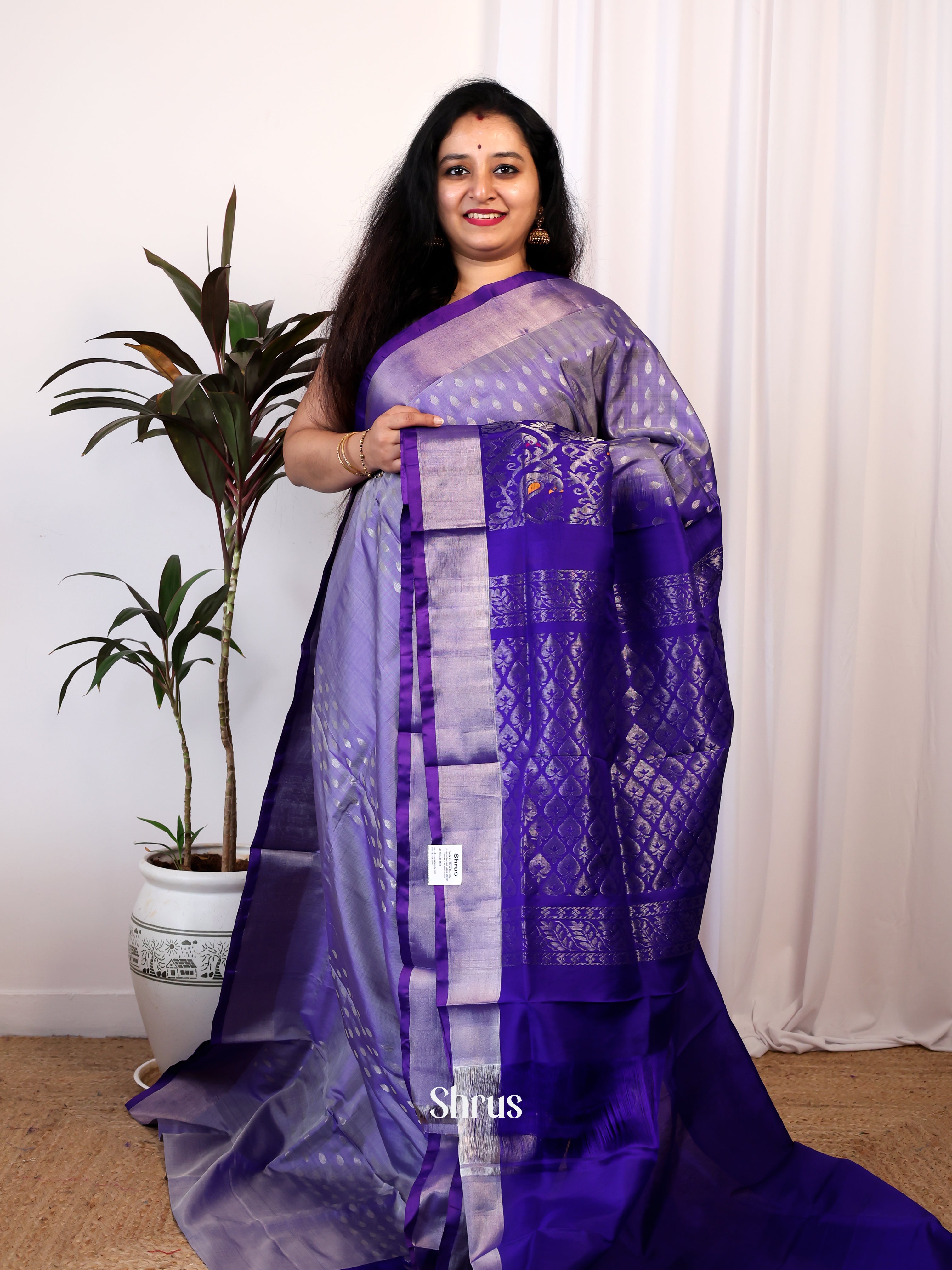 Purple & Violet - Uppada silk Saree