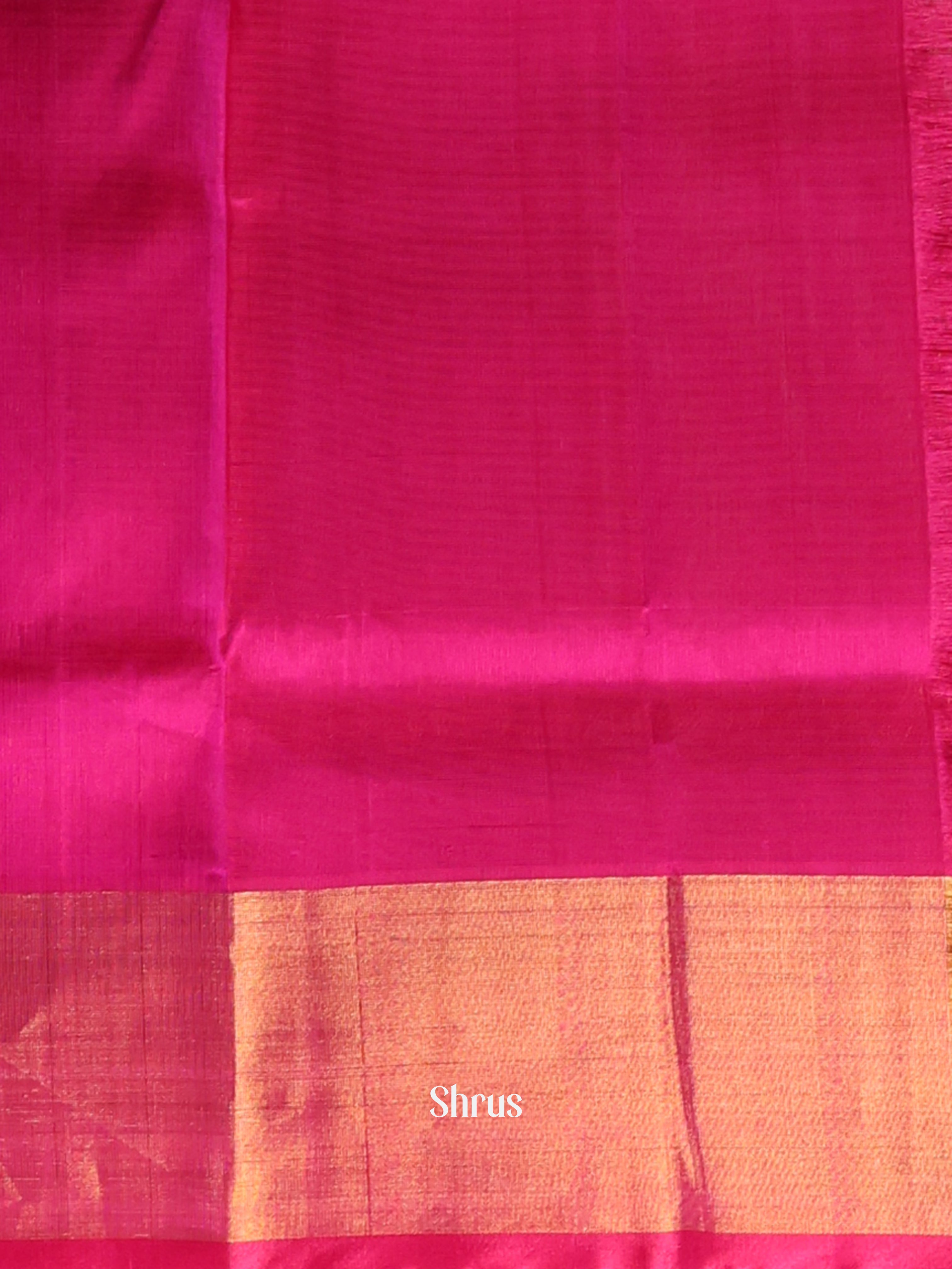 Pink - Uppada silk Saree