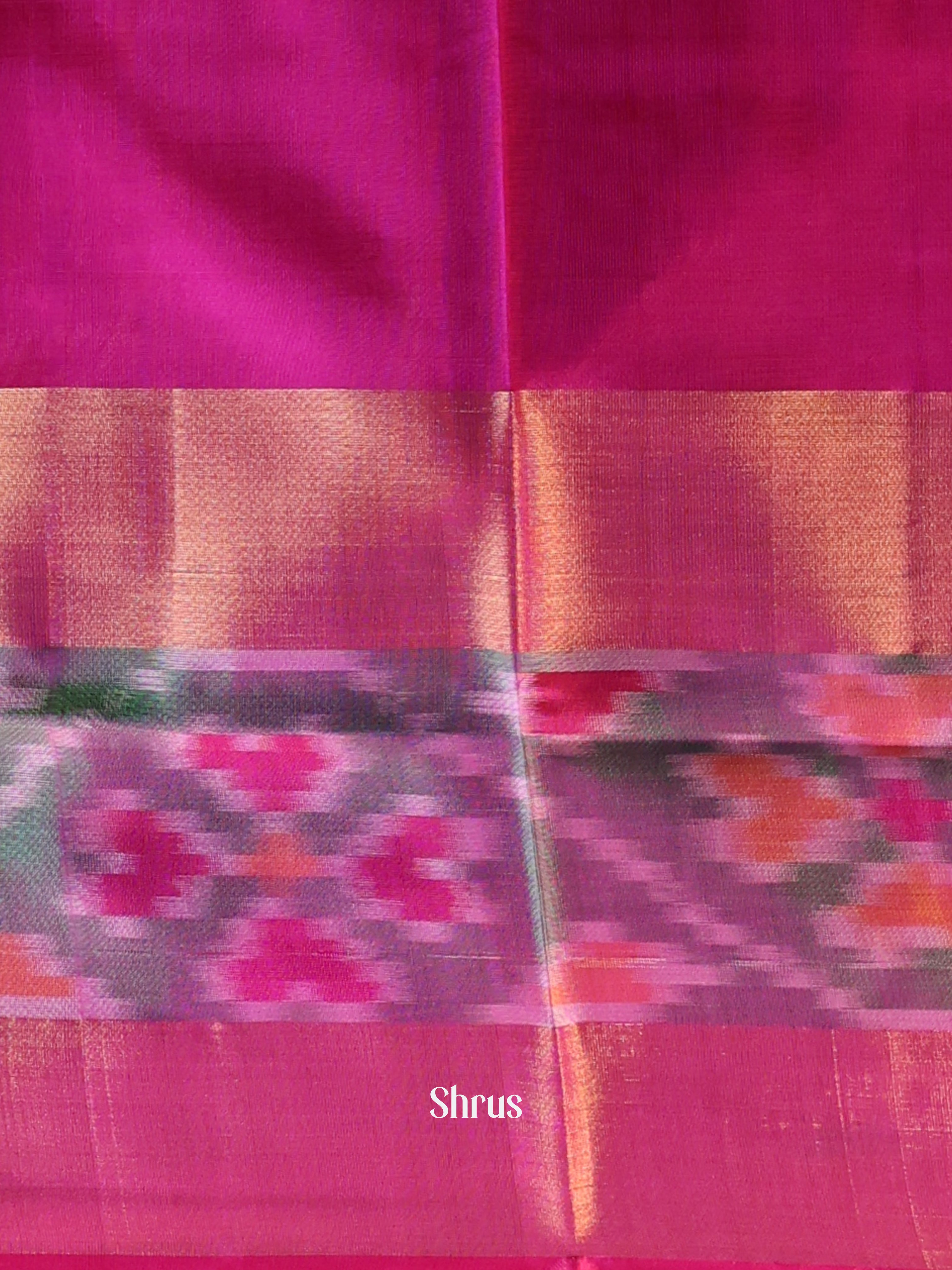 Orange & Pink - Uppada silk Saree