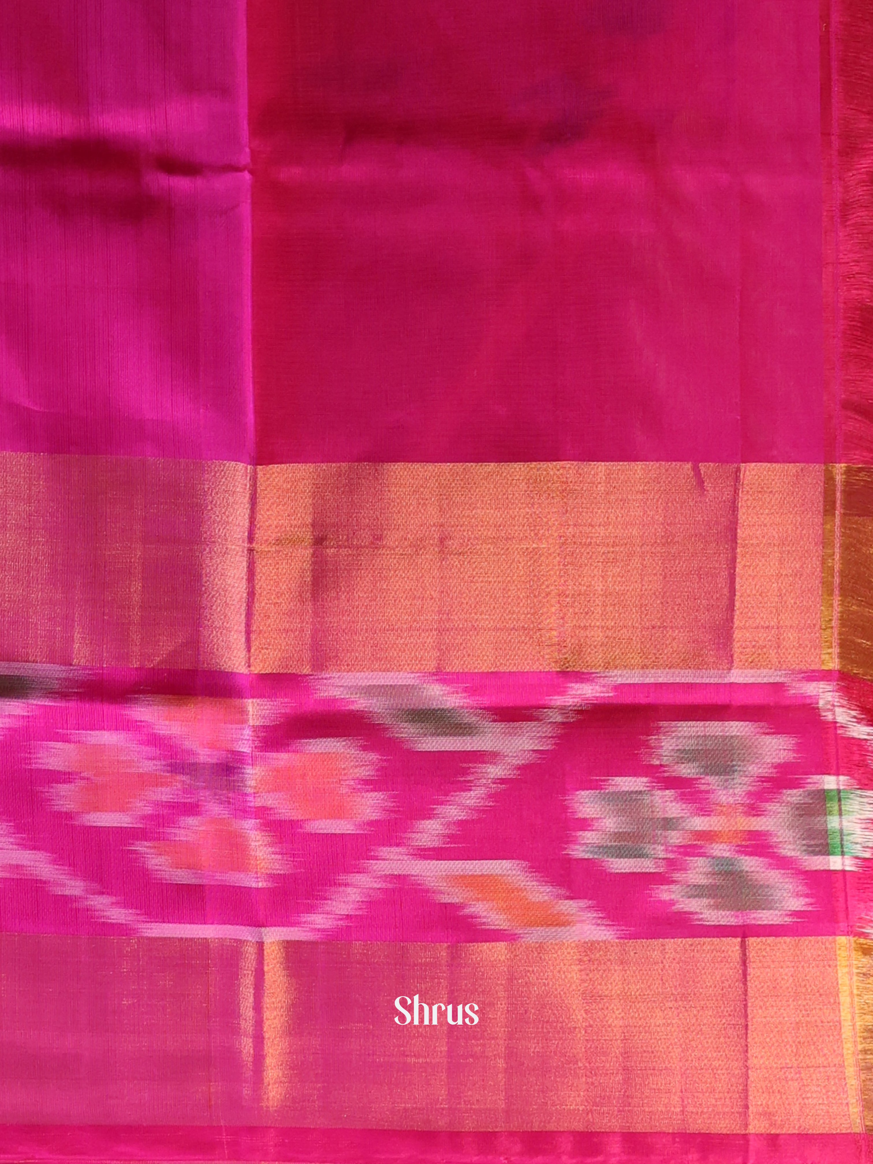 Pink - Uppada silk Saree