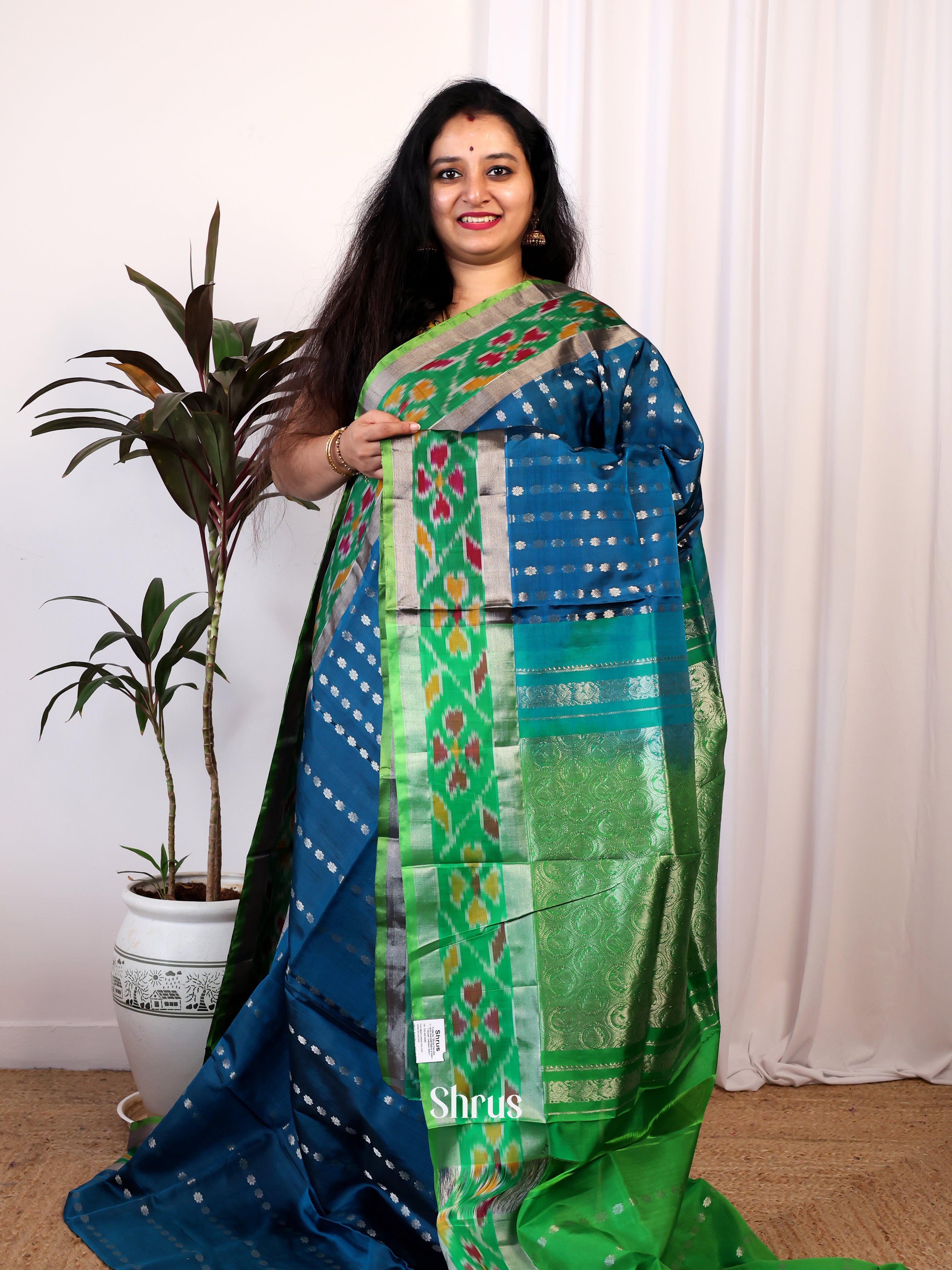 Blue & Green- Uppada silk Saree