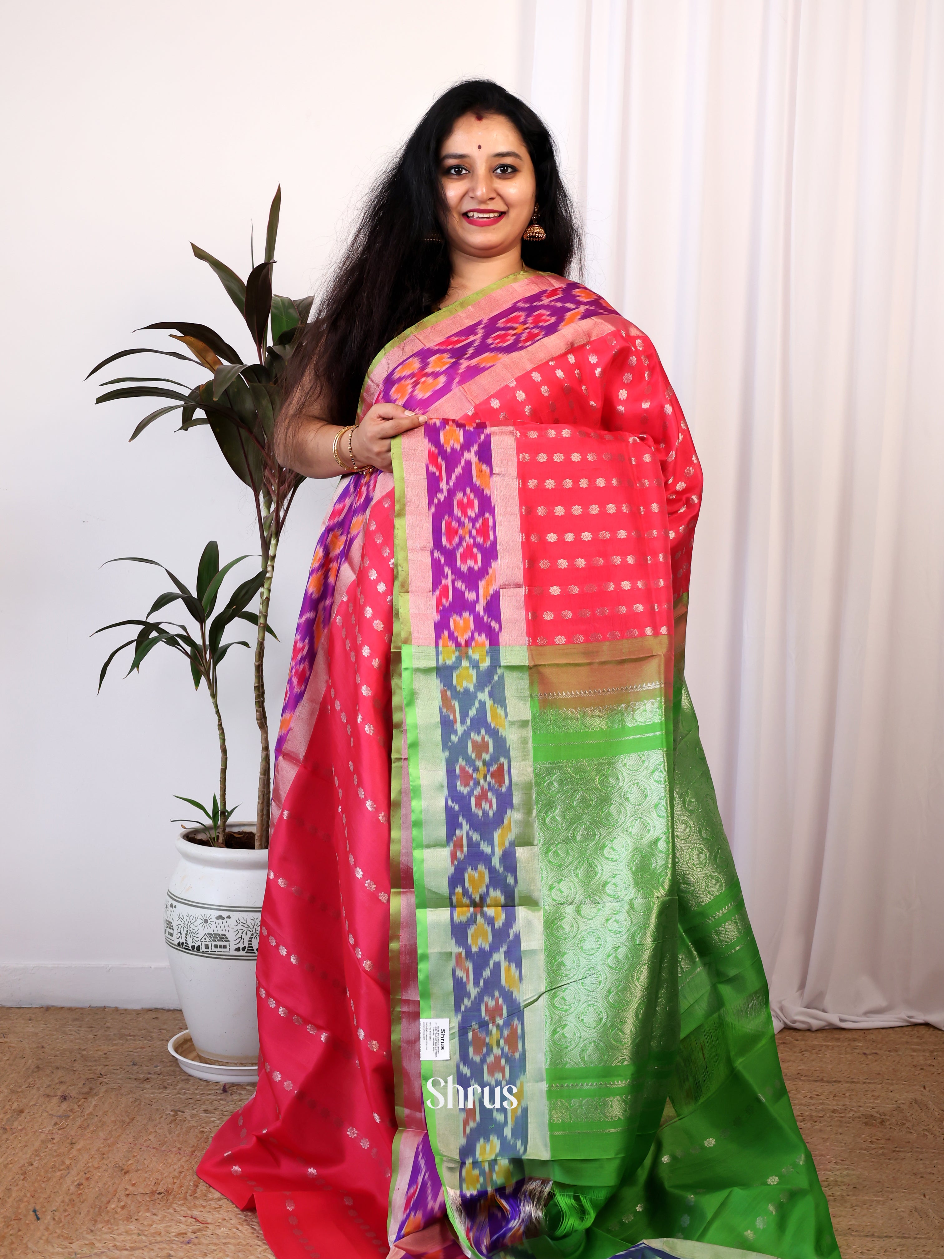 Red & Green - Uppada silk Saree