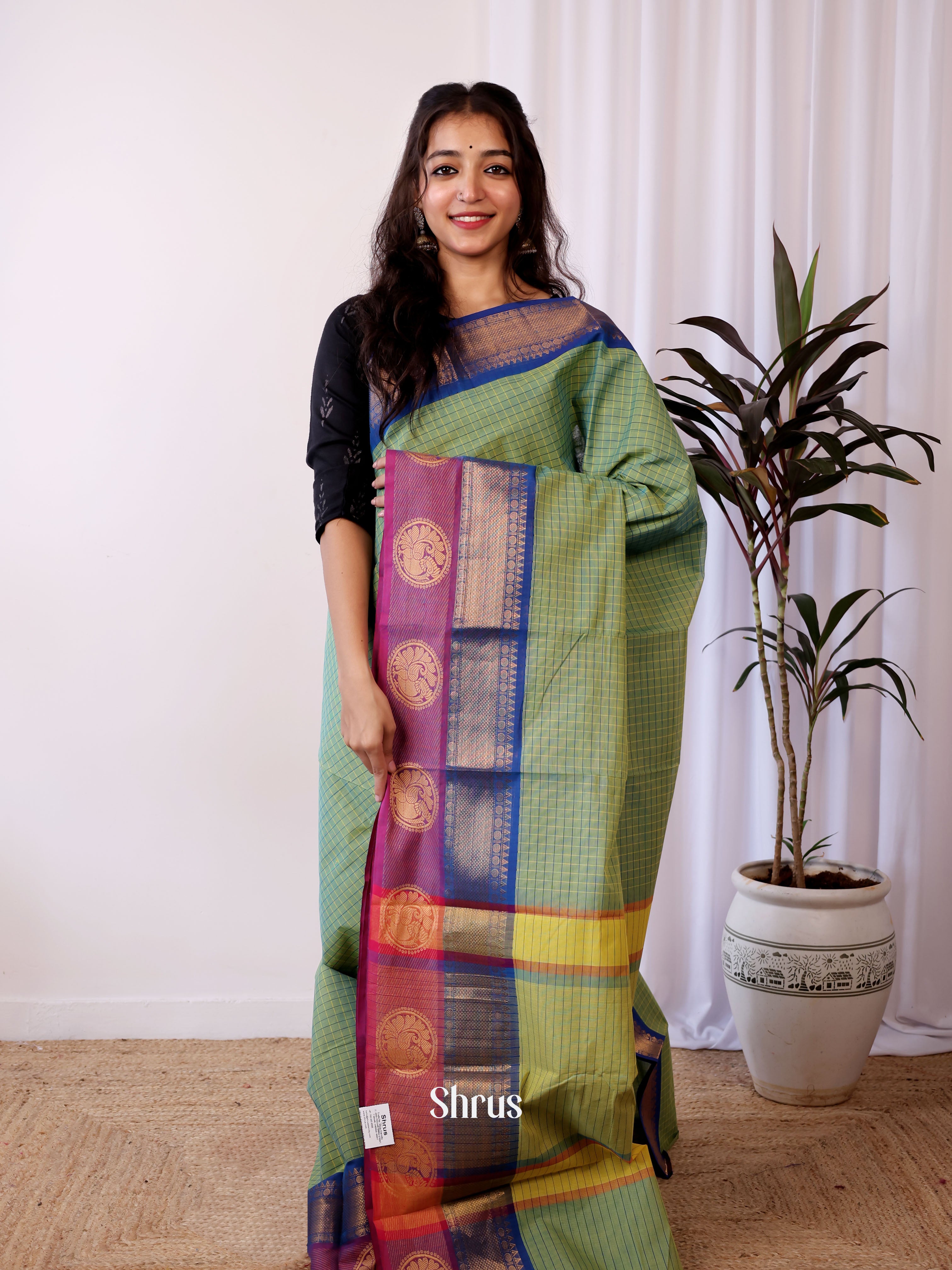 Green & Blue - Chettinad Cotton Saree