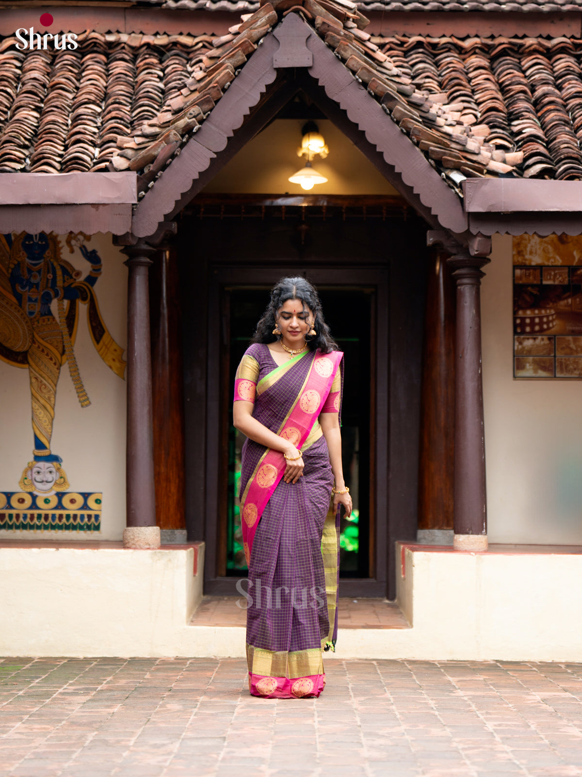 Purple & Green - Chettinad Cotton Saree