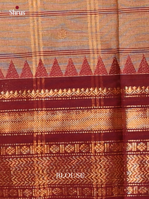 Lite Brown & Brown - Chettinad Cotton Saree