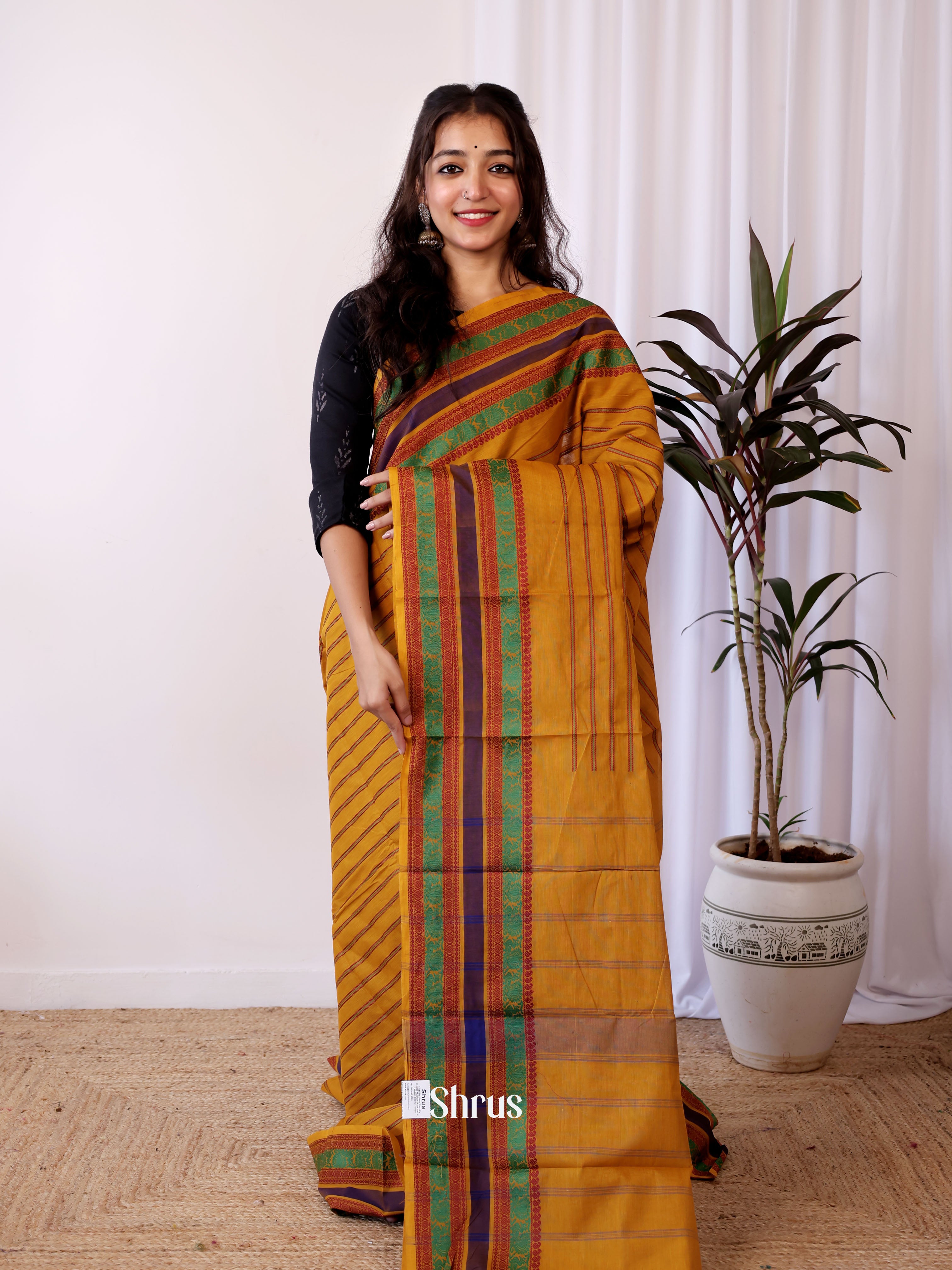 Mustard - Chettinad Cotton Saree