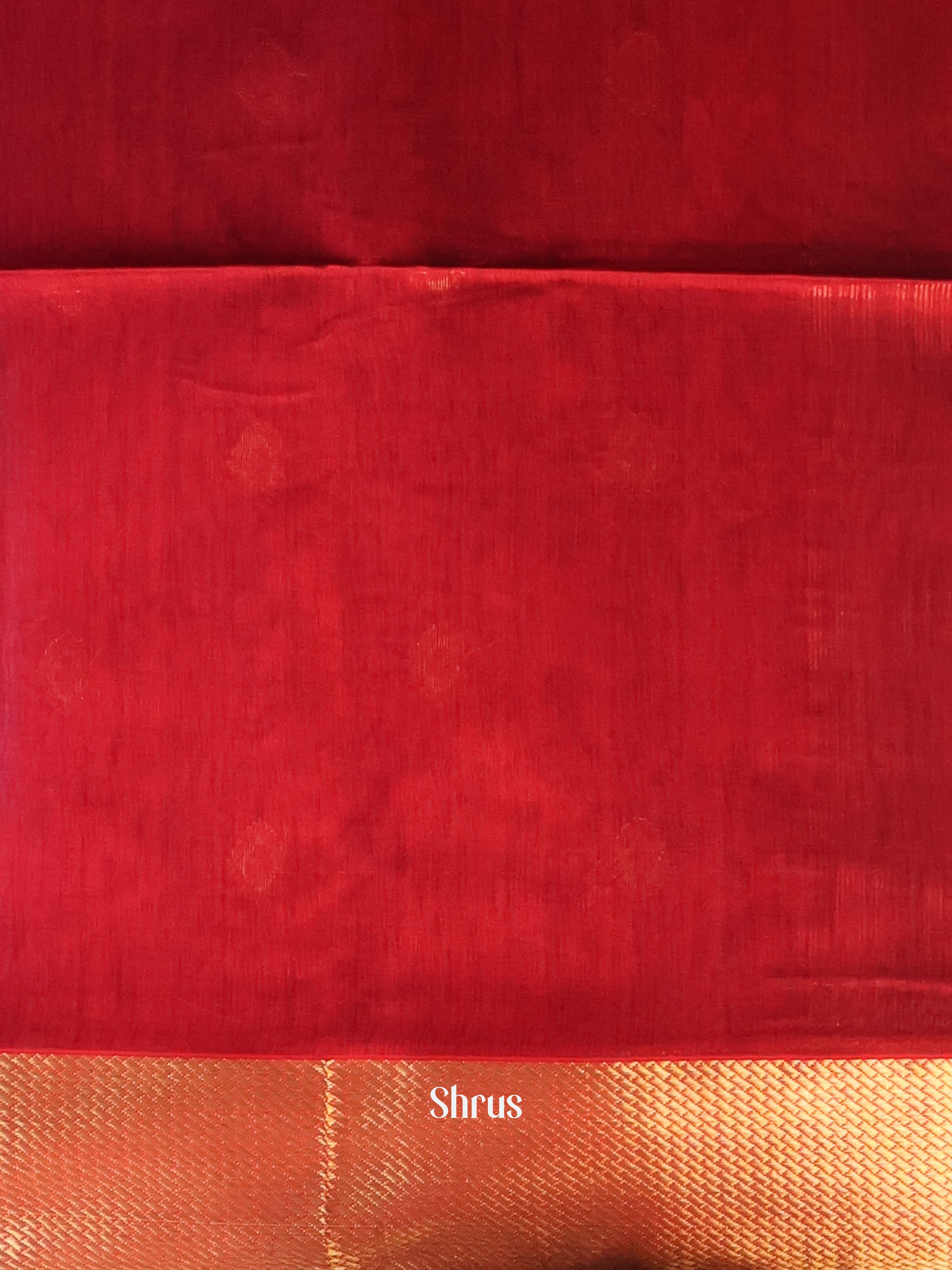 Grey & Red - Maheshwari silkcotton Saree