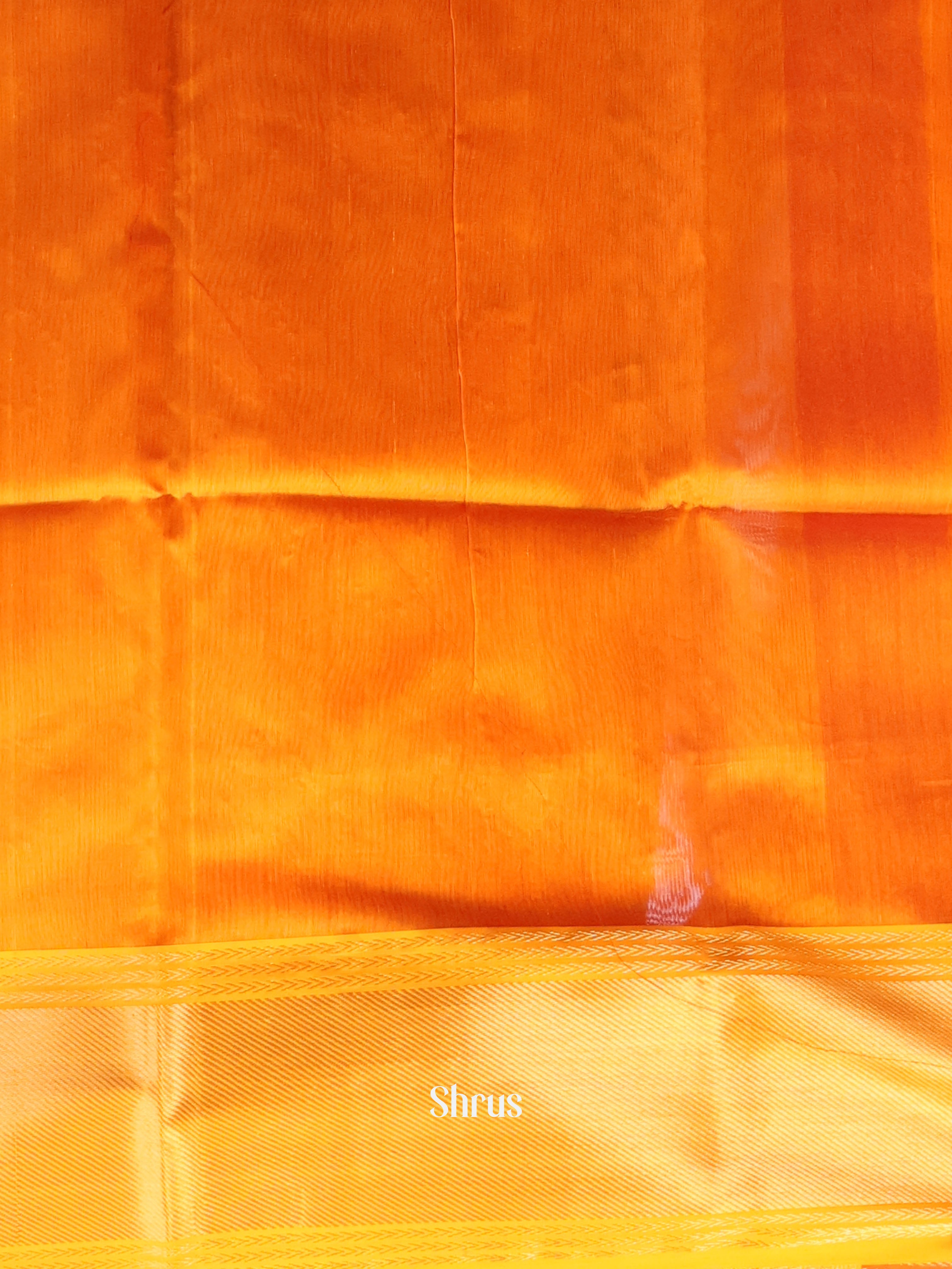 Red & Orange - Maheshwari silkcotton Saree