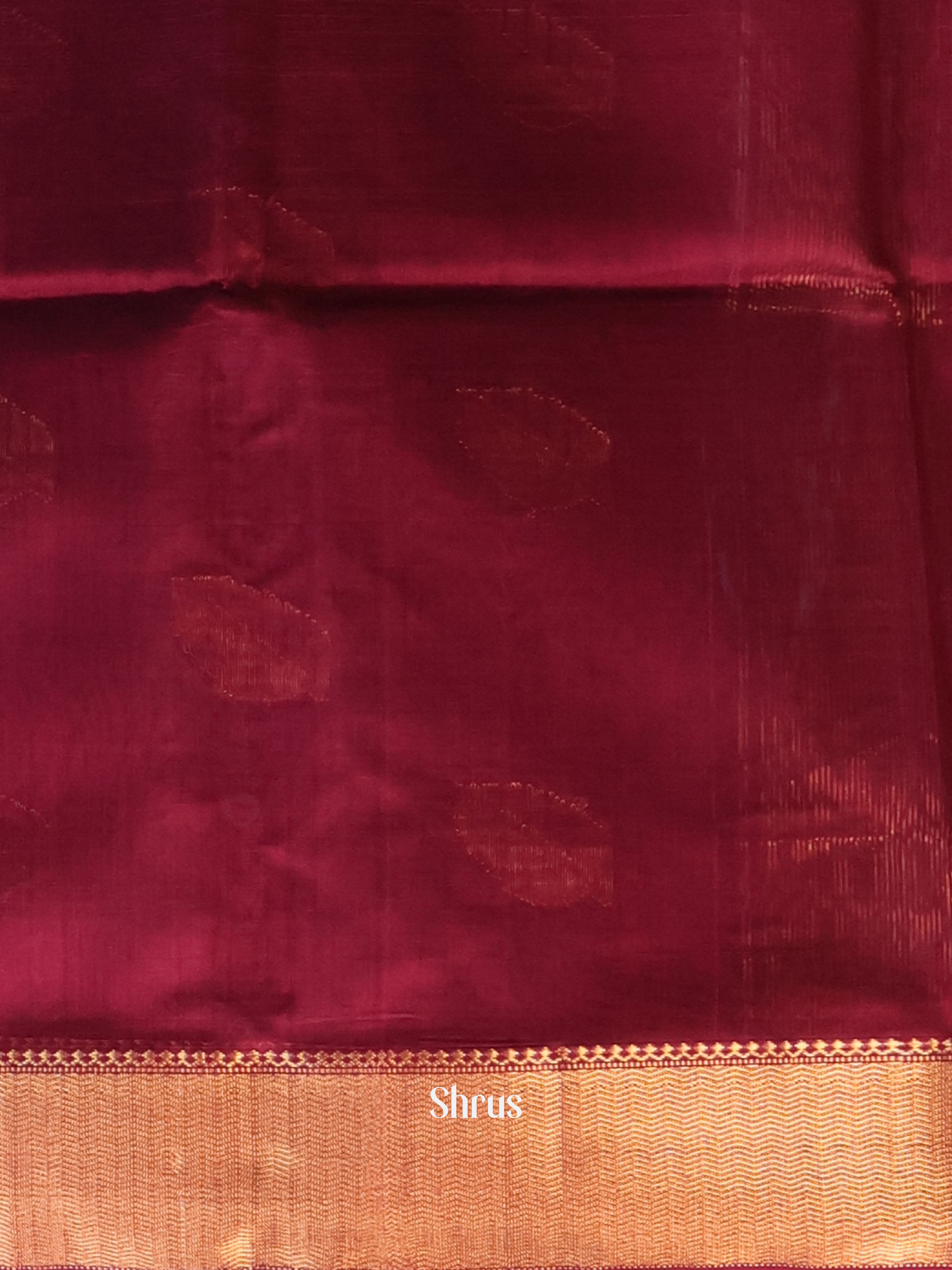 Maroon - Maheshwari silkcotton Saree