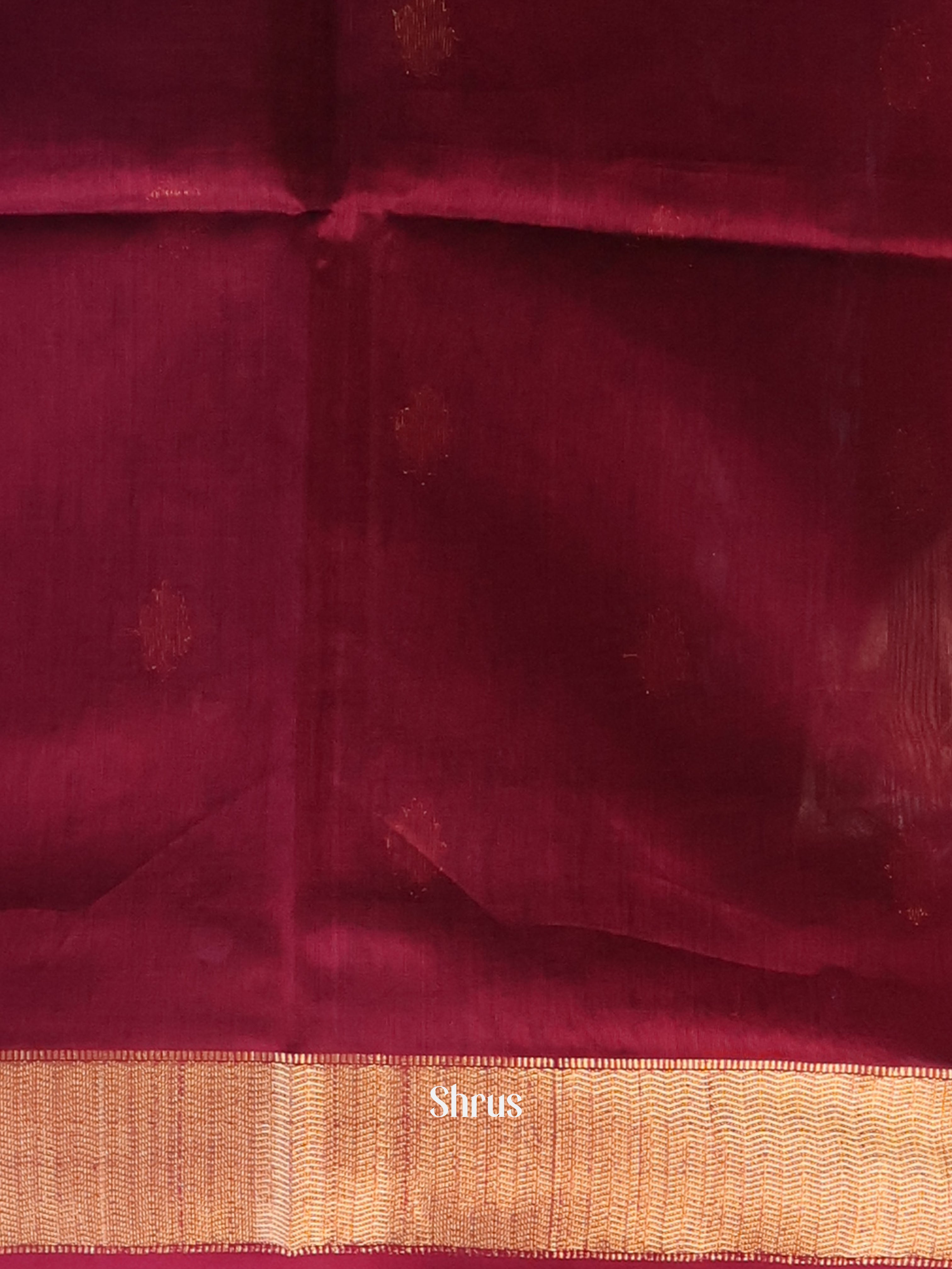 Maroon - Maheshwari silkcotton Sareev