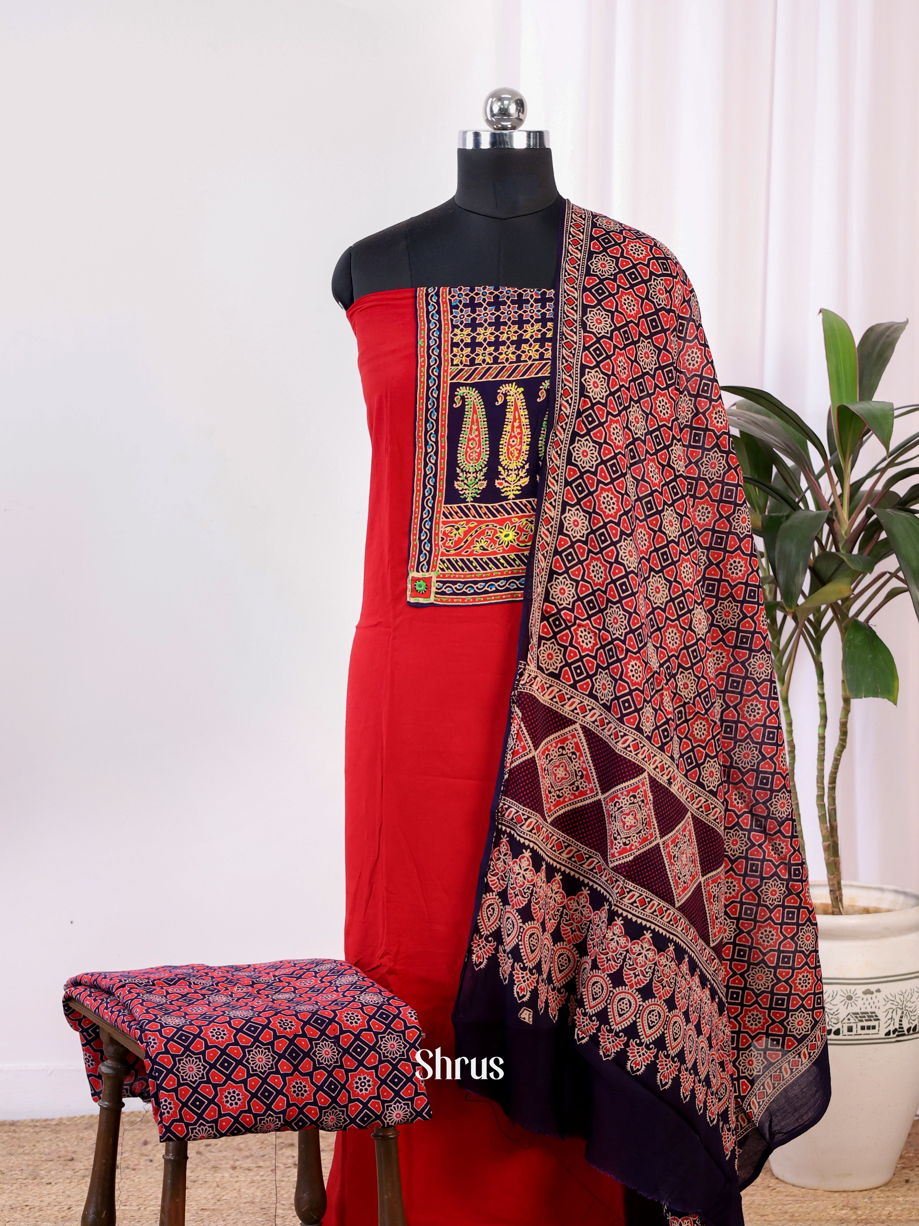 Red & Black- Ajrakh Salwar