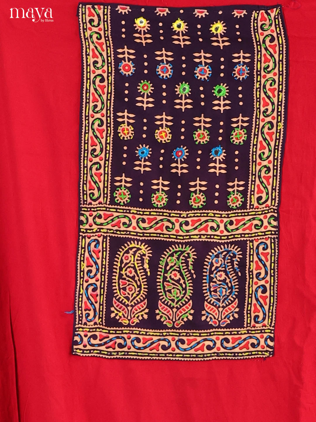 Black & Red- Ajrakh Salwar suit Top Bottom & Dupatta - CJS07045 - Shop on Shrus.com