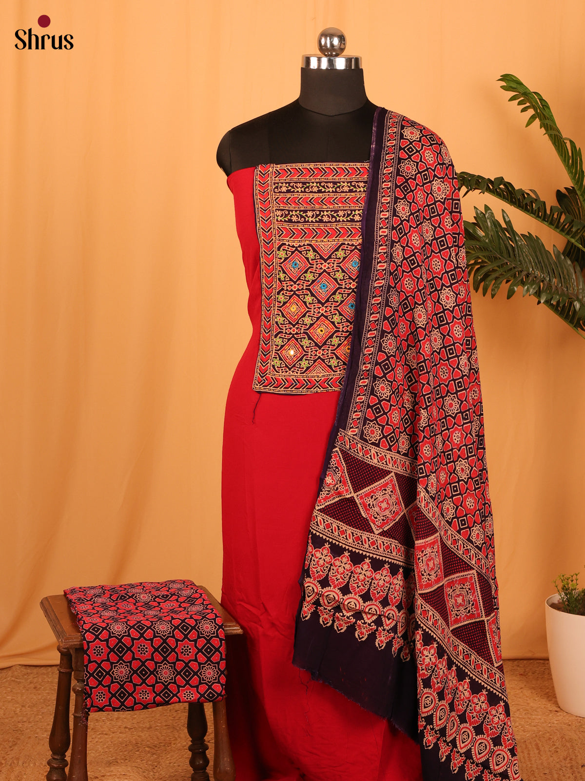 Red & Black - Ajrakh Salwar