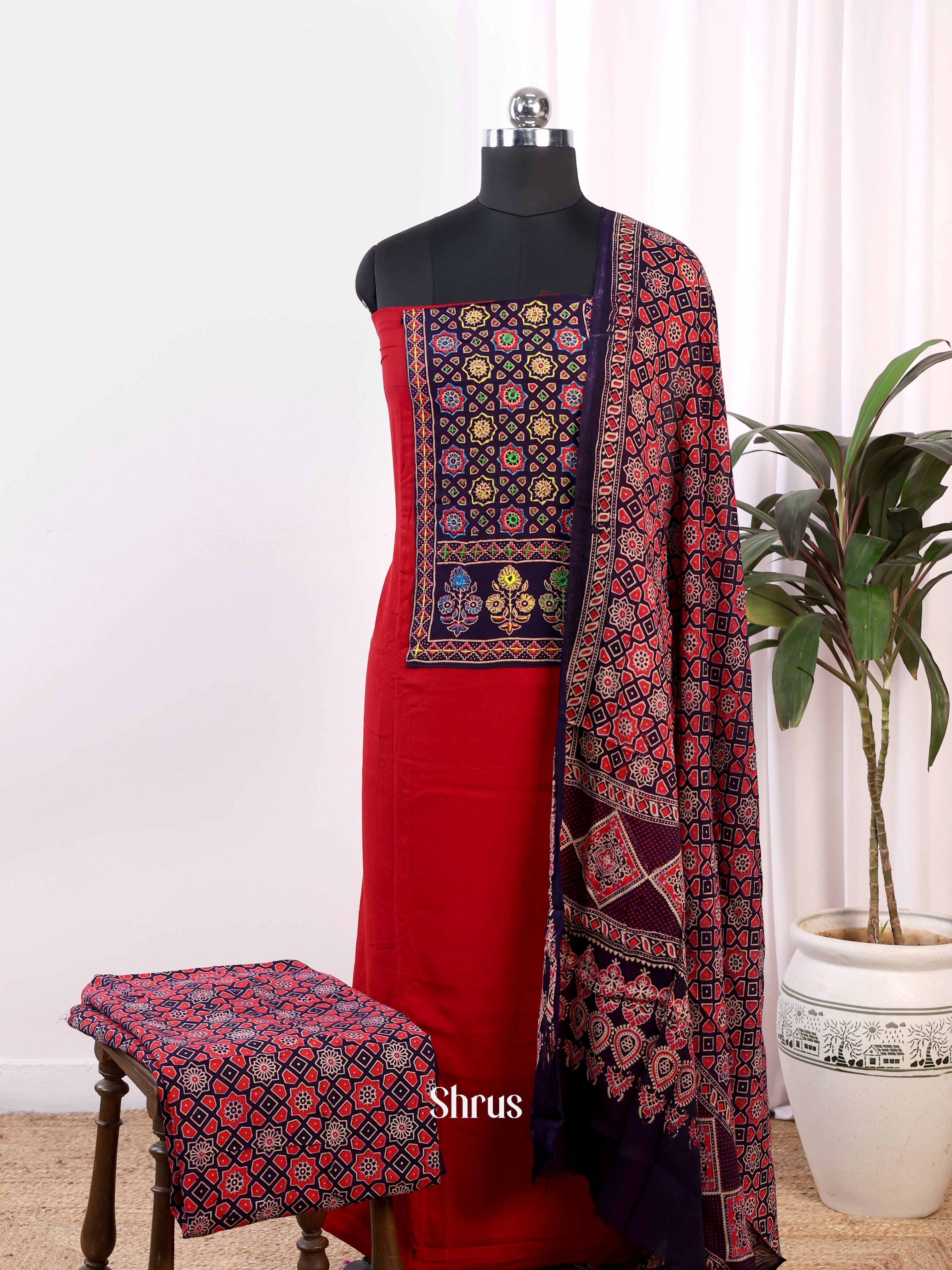 Red & Black - Ajrakh Salwar