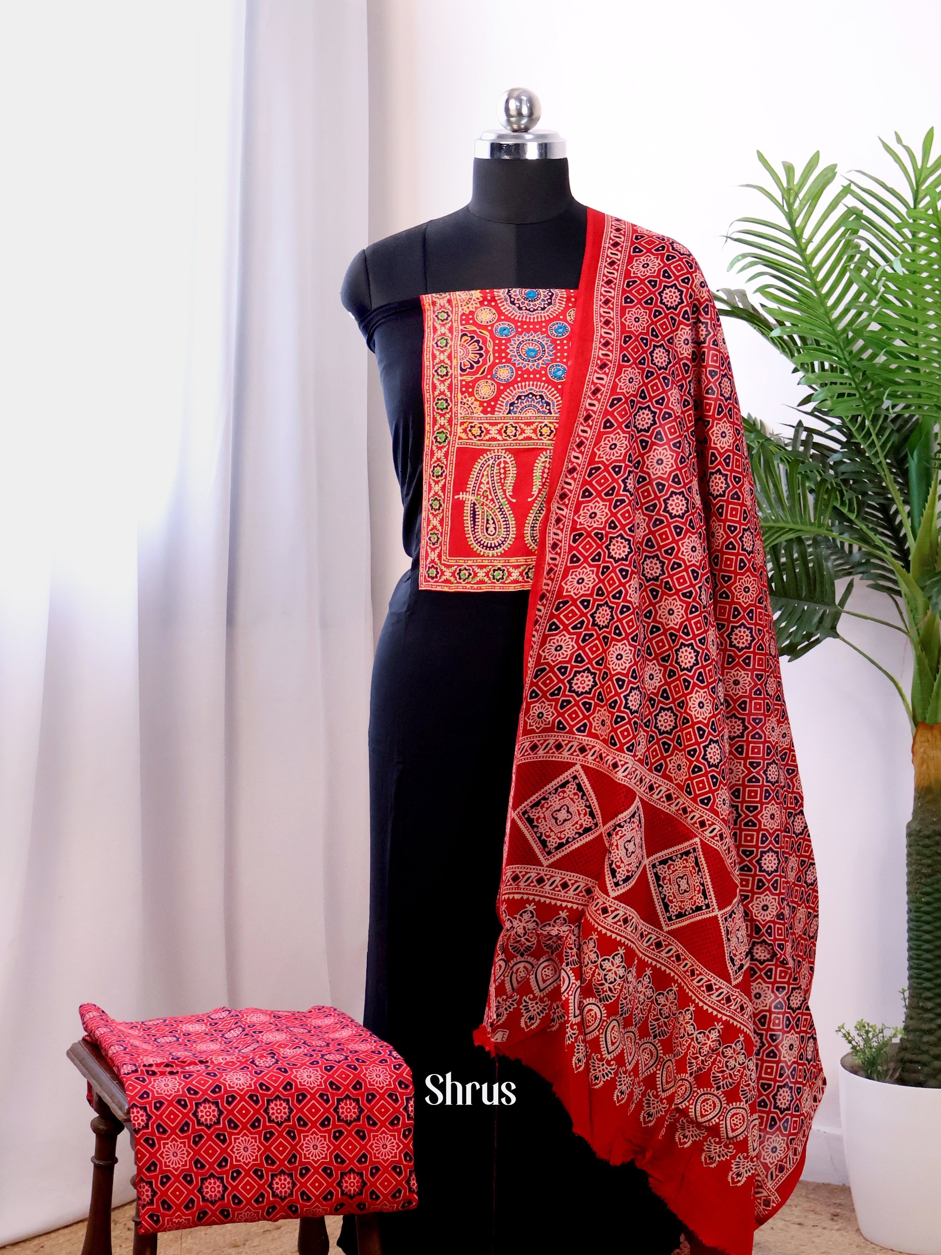 Black & Red - Ajrakh Salwar