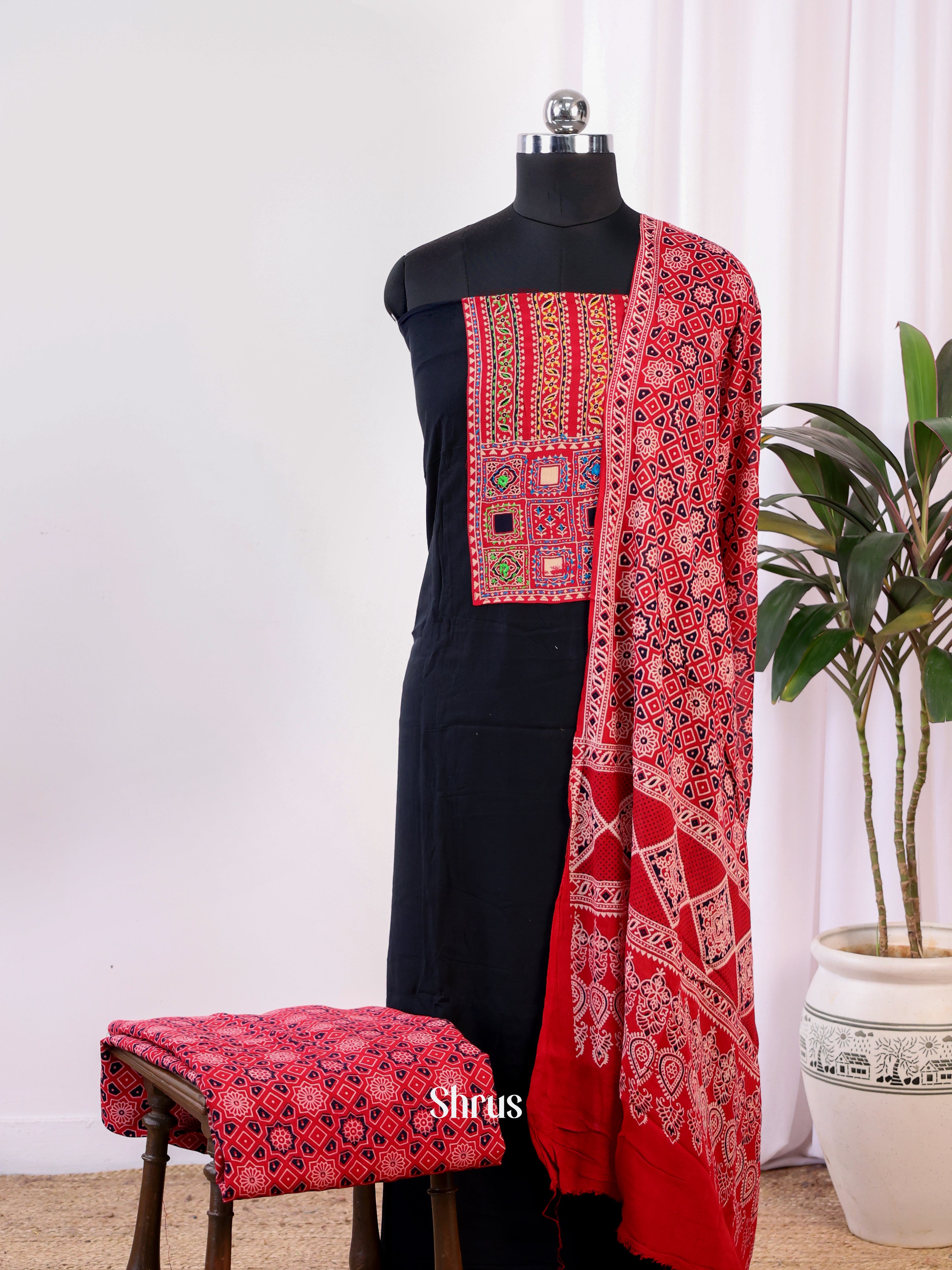 Black & Red - Ajrakh Salwar